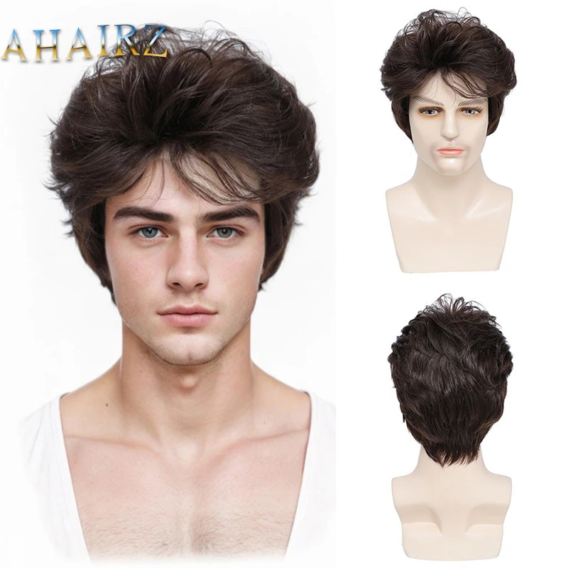 Synthetic Men's Wig Short Brown Wig Men Layered Fluffy Synthetic Hair Wigs for Male Daily Wear Fake Hair
Synthetic Men's Wig Short Brown Wig Men Layered Fluffy Synthetic Hair Wigs for Male Daily Wear Fake Hair