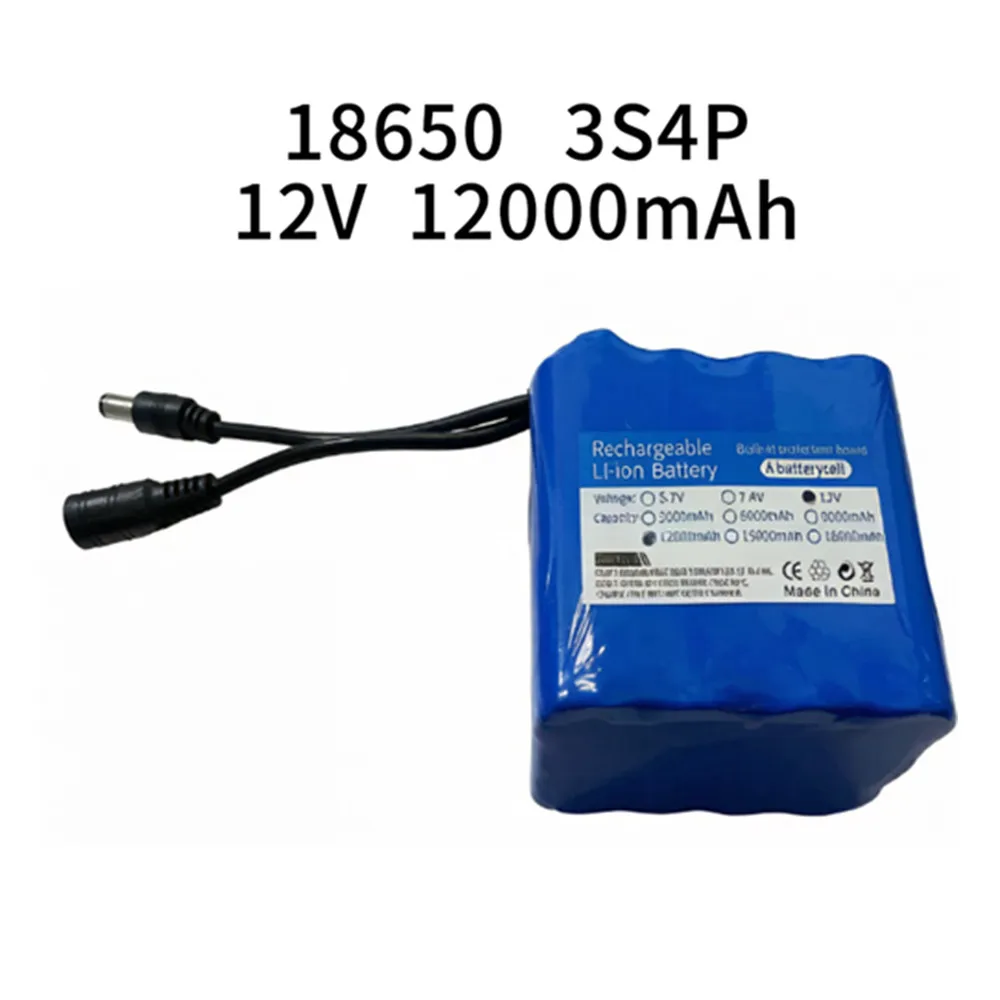 18650 3S4P 12V 12000mah Lithium Ion Rechargeable Battery with Charger for CCTV Camera Monitor
18650 3S4P 12V 12000mah Lithium Ion Rechargeable Battery with Charger for CCTV Camera Monitor