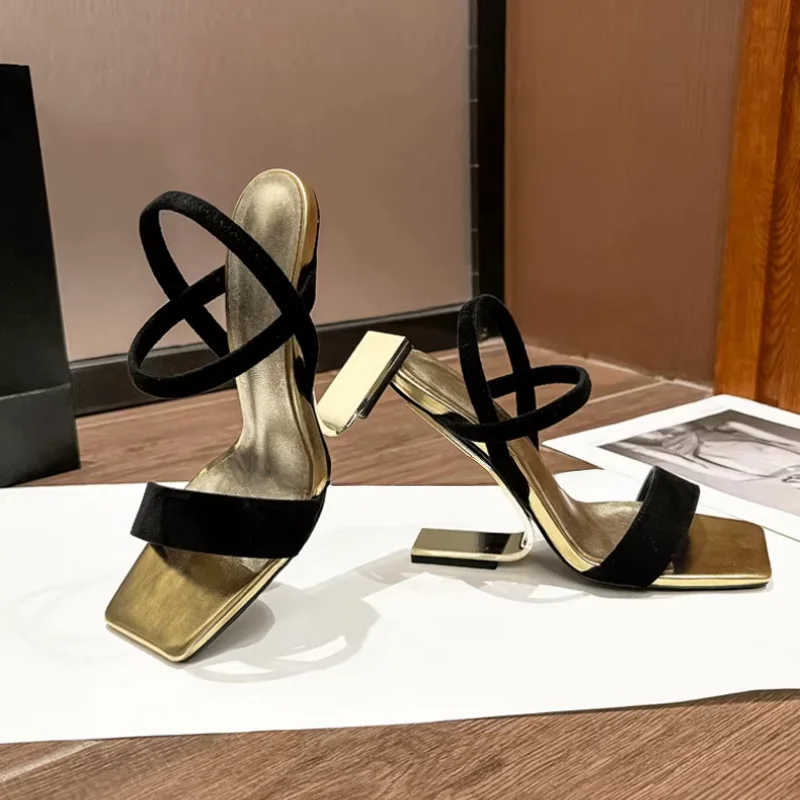 Style Women Fancy High Heel Square Sandals Sexy Elegant Fashion Women Shoes Versatile Slingback Shoes Front Back Strap High Heel
Style Women Fancy High Heel Square Sandals Sexy Elegant Fashion Women Shoes Versatile Slingback Shoes Front Back Strap High Heel
