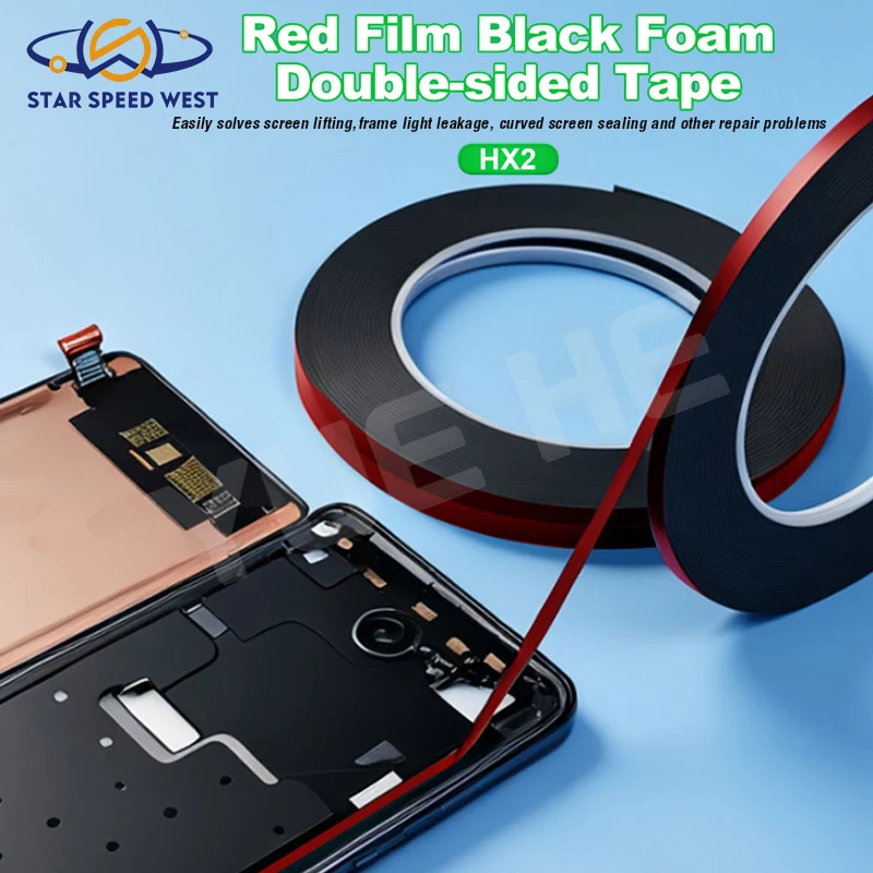RELIFE HX2 Red Film Black Foam Double Sided Tape for Mobile Phone Screen Sealing and Curved Surface Repair 3mm Width 10m Length
RELIFE HX2 Red Film Black Foam Double Sided Tape for Mobile Phone Screen Sealing and Curved Surface Repair 3mm Width 10m Length