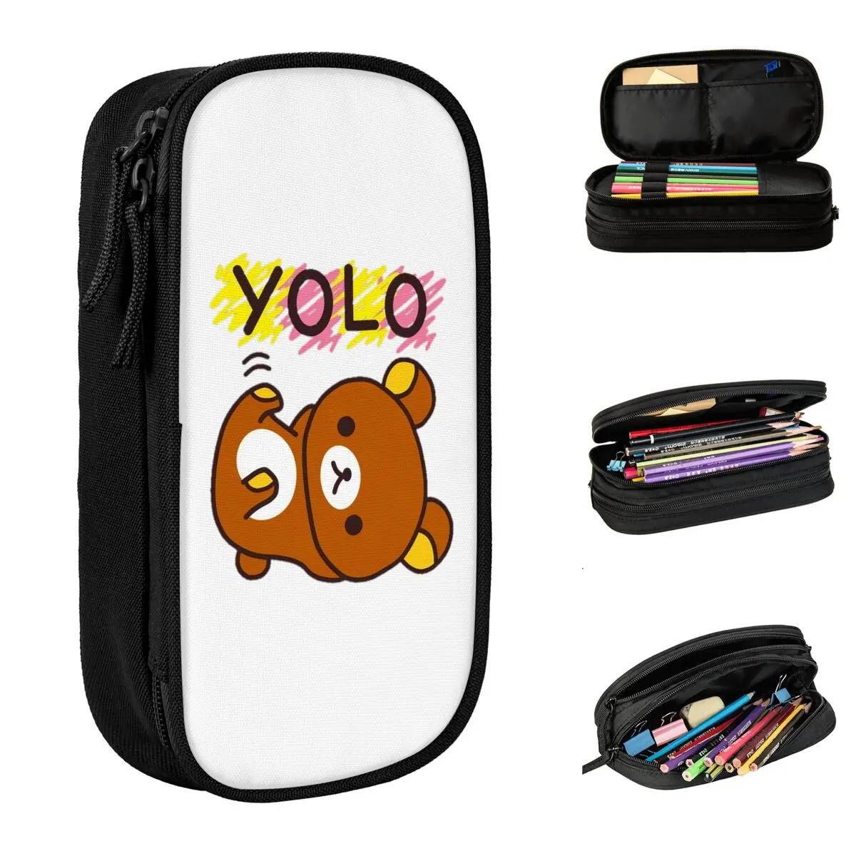 Rilakkuma YOLO Pencil Case Cartoon Pen Holder Pencil Bags for Student Large Storage Students School Zipper Pencil Pouch
Rilakkuma YOLO Pencil Case Cartoon Pen Holder Pencil Bags for Student Large Storage Students School Zipper Pencil Pouch