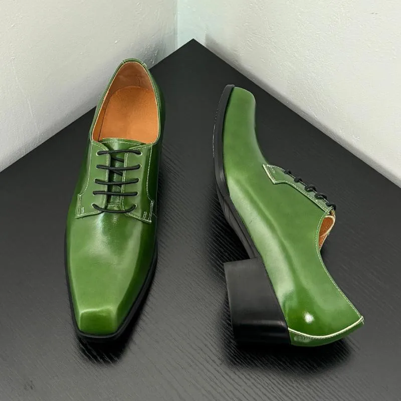 Green High Heel Cow Leather Dress Shoes Men Heightened 5cm Formal Red Wedding Shoes Square Toe Lace Up Office Career Work Shoes
Green High Heel Cow Leather Dress Shoes Men Heightened 5cm Formal Red Wedding Shoes Square Toe Lace Up Office Career Work Shoes