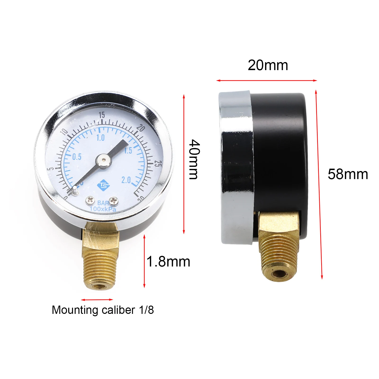 Y50 Stainless Steel Low Pressure Measurement Gauge 0-30 PSI 0-2 Bar for Fuel Air Oil Gas Water 40mm Ra Mount Type
Y50 Stainless Steel Low Pressure Measurement Gauge 0-30 PSI 0-2 Bar for Fuel Air Oil Gas Water 40mm Ra Mount Type
