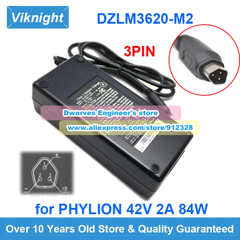 Genuine AC/DC 42V 2A 84W Charger DZLM3620-M2 AC Adapter For PHYLION Special 3 Pins Power Supply
Genuine AC/DC 42V 2A 84W Charger DZLM3620-M2 AC Adapter For PHYLION Special 3 Pins Power Supply