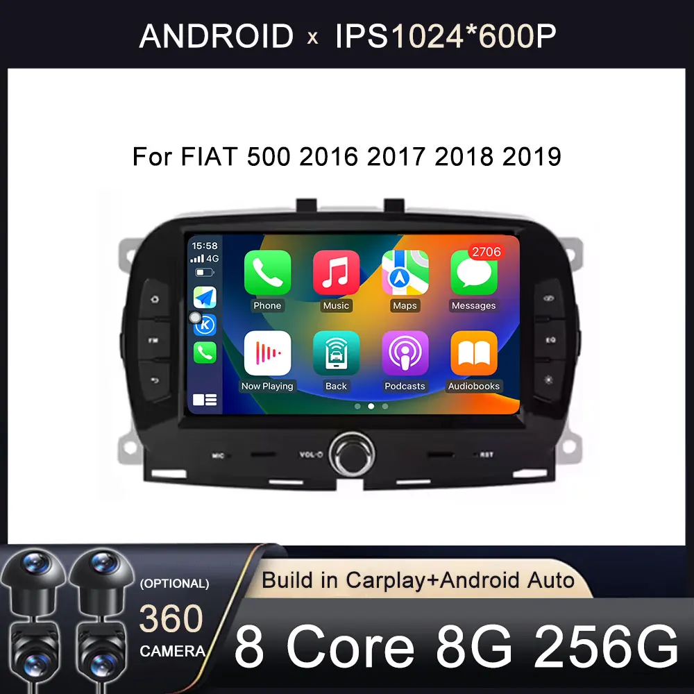 7-дюймовый для FIAT 500 2016 2017 2018 2019 GPS-навигация Android Auto Carplay Мультимедийный плеер 5G Wi-Fi BT 360 Камера DSP
7-дюймовый для FIAT 500 2016 2017 2018 2019 GPS-навигация Android Auto Carplay Мультимедийный плеер 5G Wi-Fi BT 360 Камера DSP