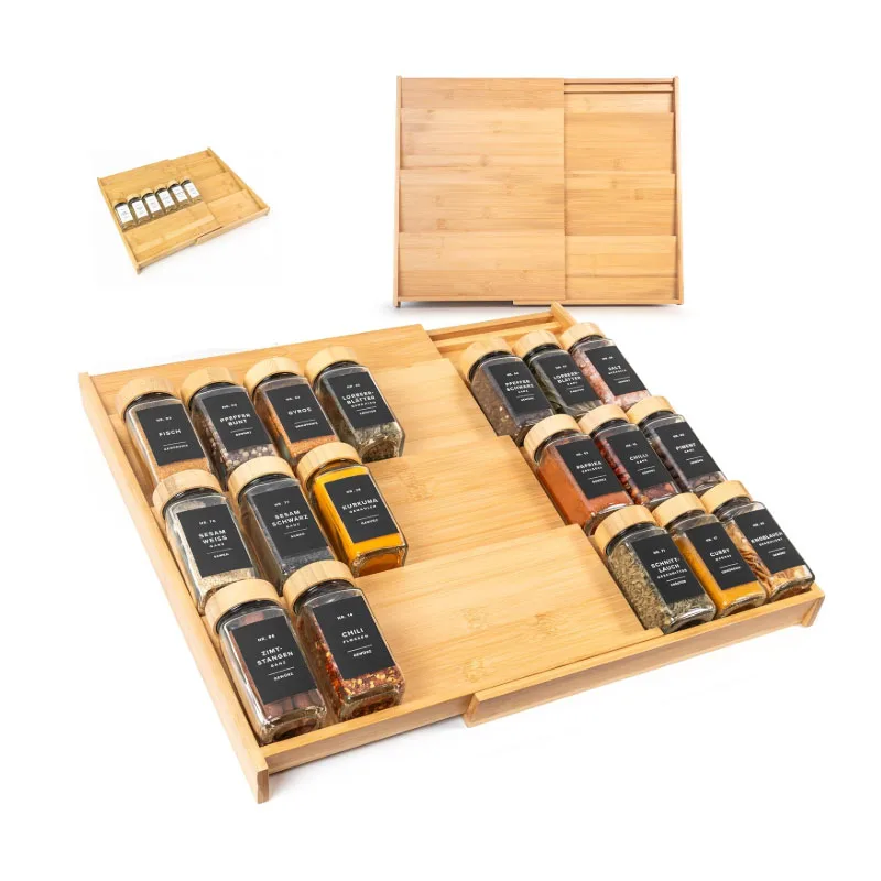 Bamboo Spice Drawer Organizer – Expandable Spice Rack for Drawer – 4 Tiered Premium Bamboo Kitchen Seasoning Organizer for Drawe
Bamboo Spice Drawer Organizer – Expandable Spice Rack for Drawer – 4 Tiered Premium Bamboo Kitchen Seasoning Organizer for Drawe