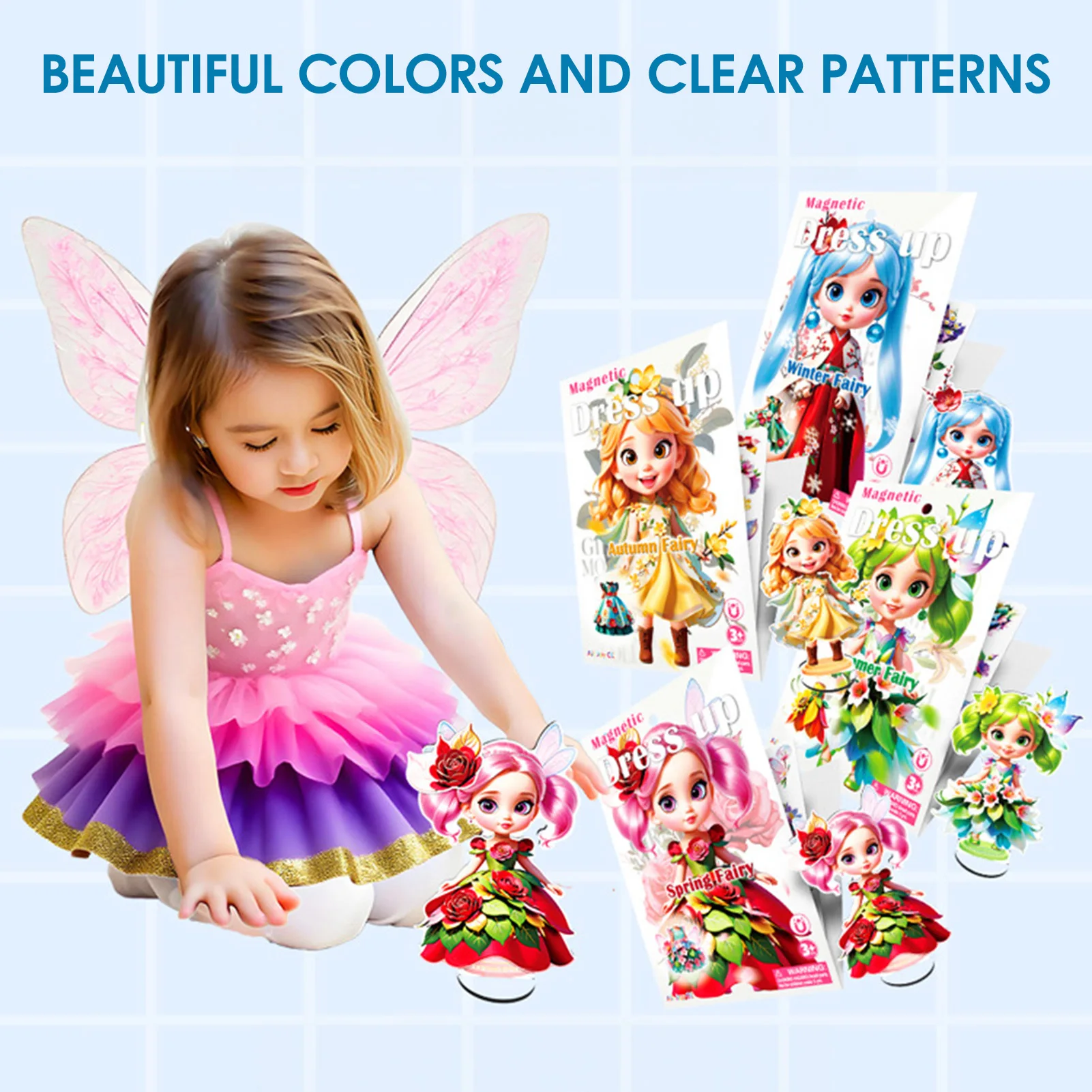 Flower Fairy Magnetic Dress Up Stickers Four Seasons Series DIY Craft Kit For Girls Safe Non Toxic Material
Flower Fairy Magnetic Dress Up Stickers Four Seasons Series DIY Craft Kit For Girls Safe Non Toxic Material