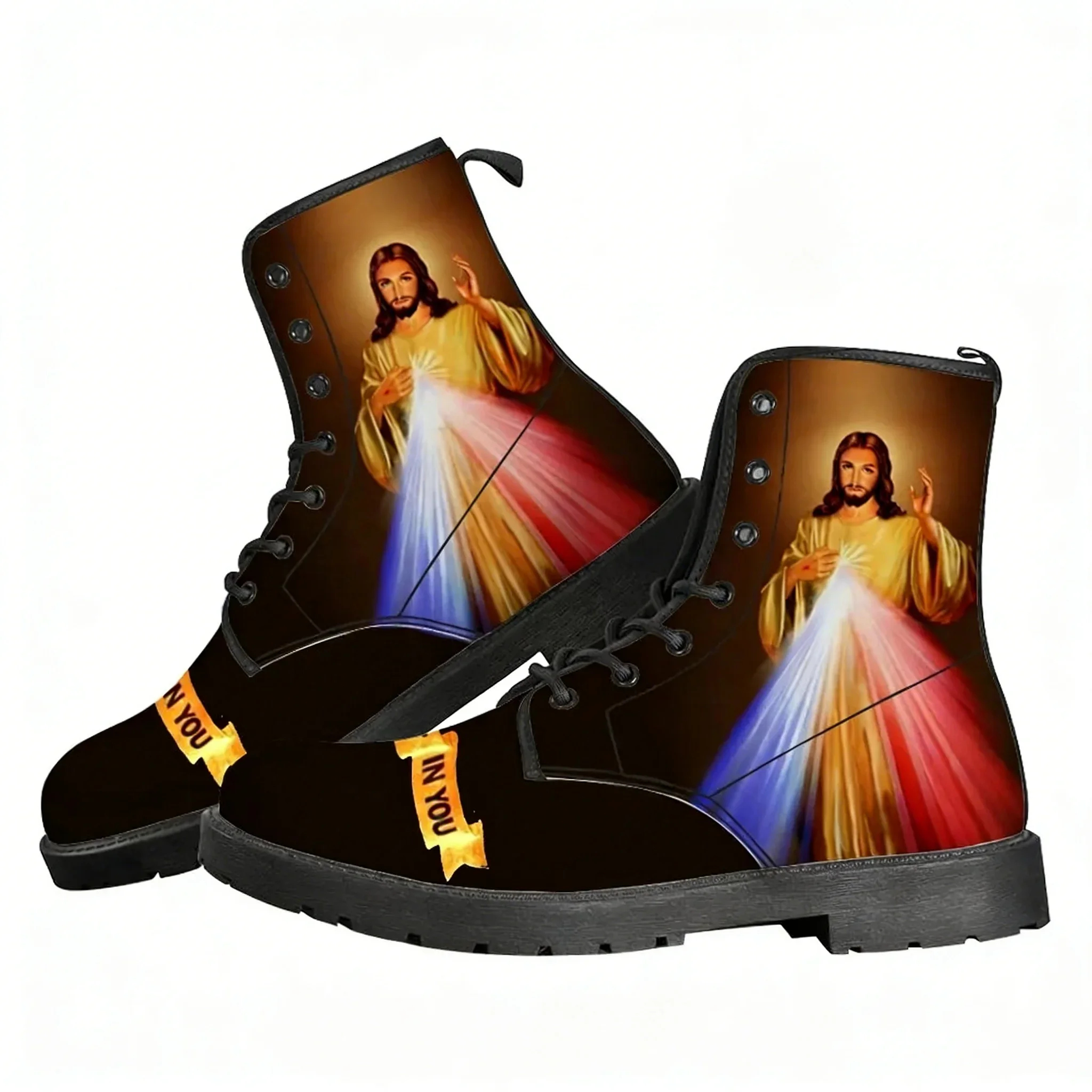 DIY Christian God Religion Jesus Printed Cross Boots Mens Womens Teenager Shoes Retro Street 3D water proof Boot Outdoor Boots
DIY Christian God Religion Jesus Printed Cross Boots Mens Womens Teenager Shoes Retro Street 3D water proof Boot Outdoor Boots