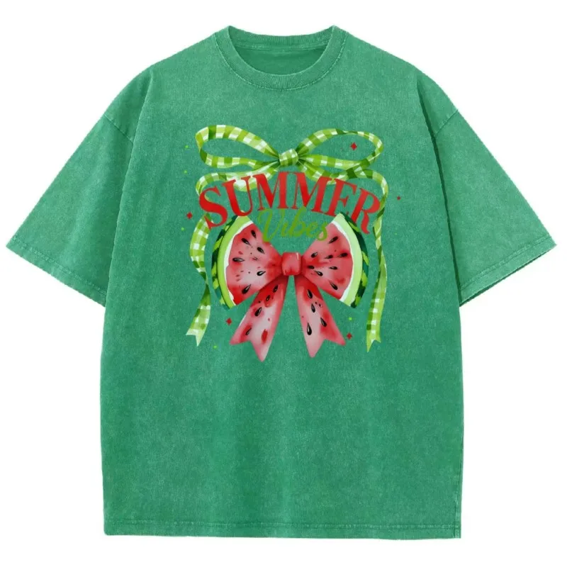 Cute Dopamine Outfit Women's T-Shirt Summer Refreshing Bow Watermelon Fruit Print T-Shirt Casual Outfit Clothes
Cute Dopamine Outfit Women's T-Shirt Summer Refreshing Bow Watermelon Fruit Print T-Shirt Casual Outfit Clothes