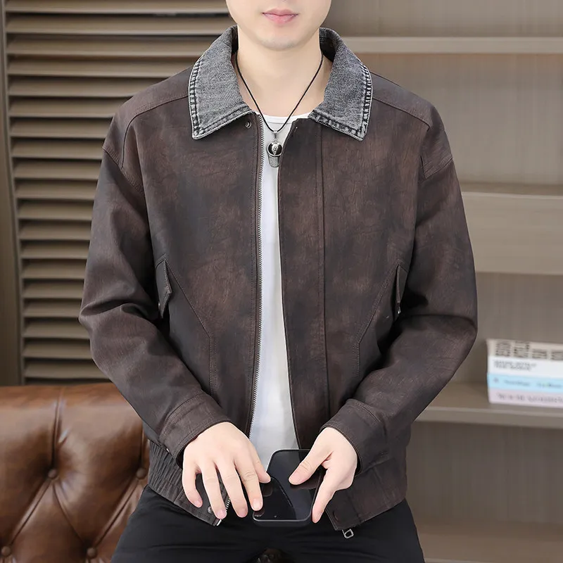 Мужская модная куртка на меховой подкладке, приталенная, демисезонная (весна-осень-зима), новая, в корейском стиле, цветной блок, из искусственной кожи...
Мужская модная куртка на меховой подкладке, приталенная, демисезонная (весна-осень-зима), новая, в корейском стиле, цветной блок, из искусственной кожи...