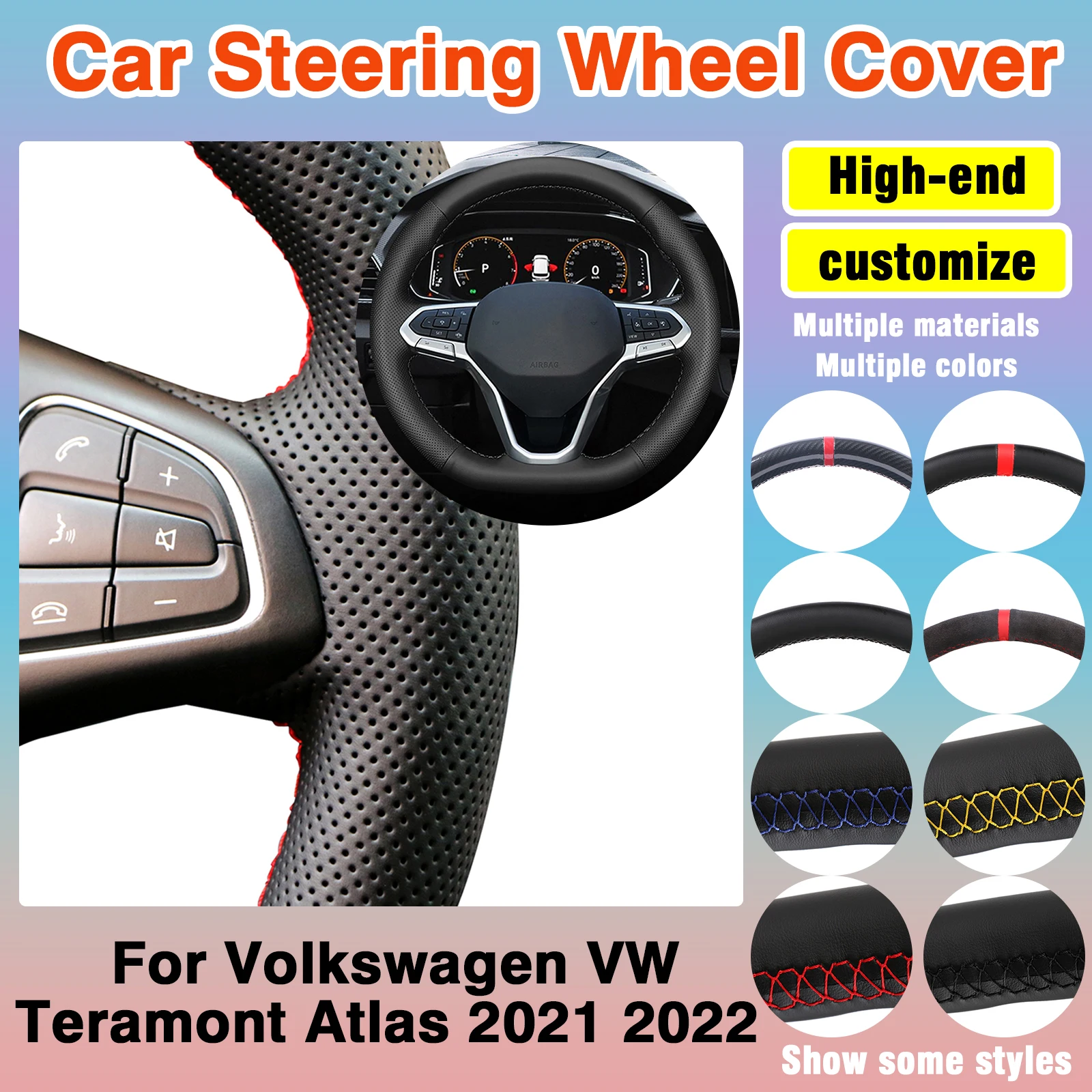 Custom Fit For Volkswagen VW Teramont Atlas 2021 2022 Car Steering Wheel Cover Microfiber Leather Anti-Slip
Custom Fit For Volkswagen VW Teramont Atlas 2021 2022 Car Steering Wheel Cover Microfiber Leather Anti-Slip