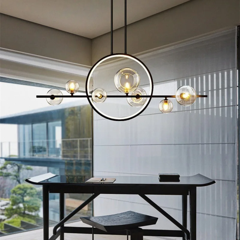 Modern LED Pendant Lamp Long Restaurant Chandeliers Glass Bubble Pendant Light Dining Table Bar Light Iron Decorative Lamp
Modern LED Pendant Lamp Long Restaurant Chandeliers Glass Bubble Pendant Light Dining Table Bar Light Iron Decorative Lamp