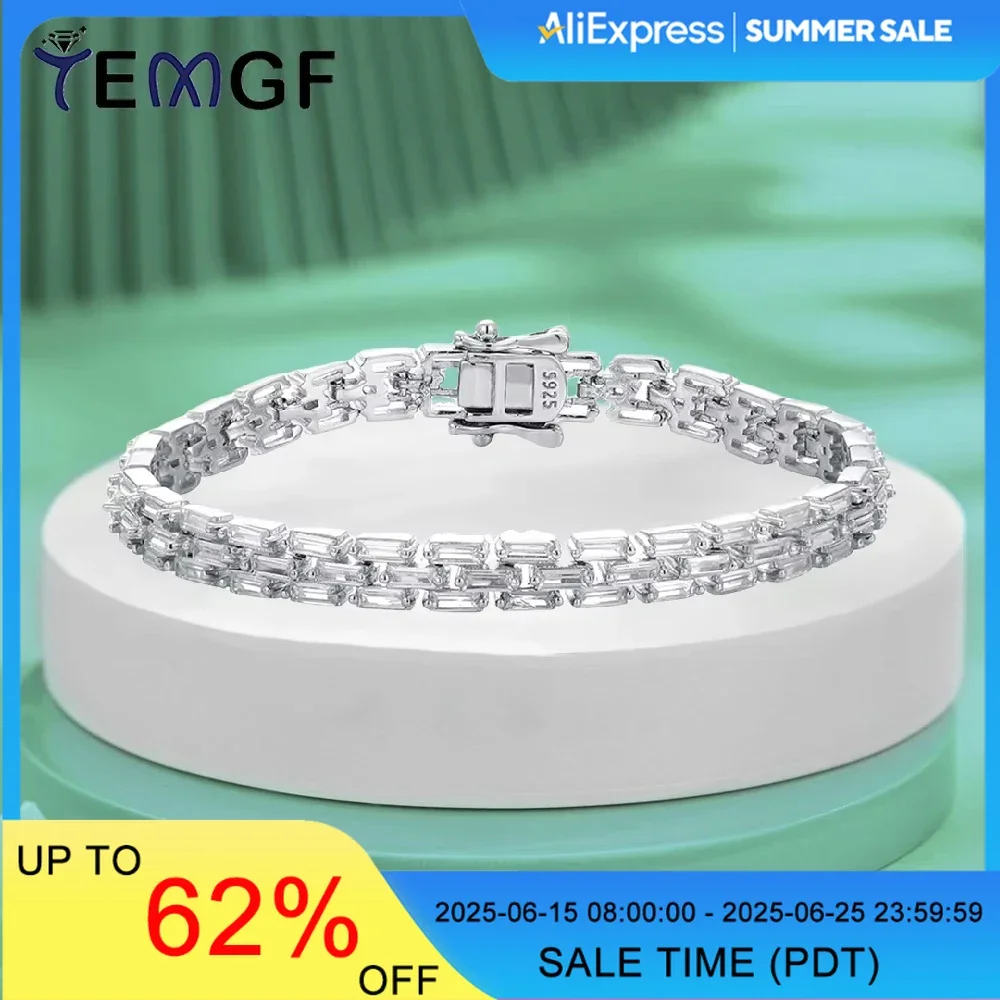 TEMGF Full Zircon Bracelet S925 Sterling Silver Tennis Chain Fine Jewelry for Women Men Sparkling Luxury Couple Fashion Item
TEMGF Full Zircon Bracelet S925 Sterling Silver Tennis Chain Fine Jewelry for Women Men Sparkling Luxury Couple Fashion Item