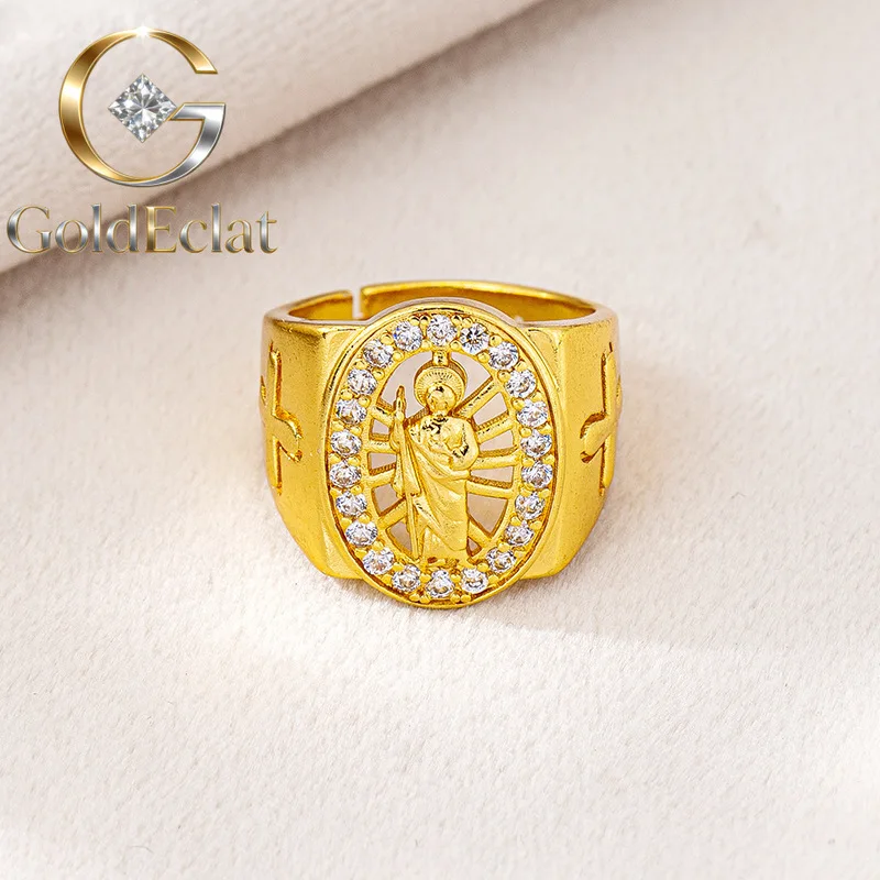 GoldEclat Luxury 24K 9999 Pure Gold real gold Women's Virgin Mary Opening Ring
GoldEclat Luxury 24K 9999 Pure Gold real gold Women's Virgin Mary Opening Ring