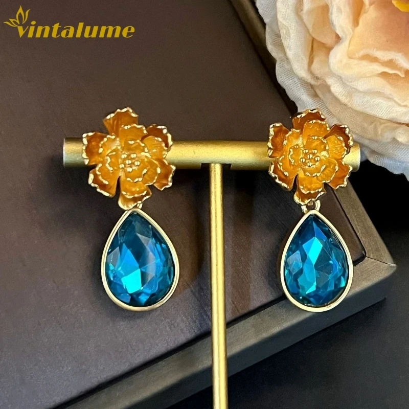 Серьги-подвески Vintalume 3D в виде розы с кристаллами и каплями воды, модные ювелирные украшения для женщин, изящные винтажные серьги-подвески, подарок
Серьги-подвески Vintalume 3D в виде розы с кристаллами и каплями воды, модные ювелирные украшения для женщин, изящные винтажные серьги-подвески, подарок