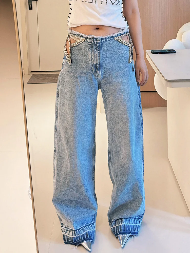 Retro American High Street Hollow Star Design Women's Wide Leg Jeans Vintage Feeling Summer Loose Floor-Length Pants
Retro American High Street Hollow Star Design Women's Wide Leg Jeans Vintage Feeling Summer Loose Floor-Length Pants