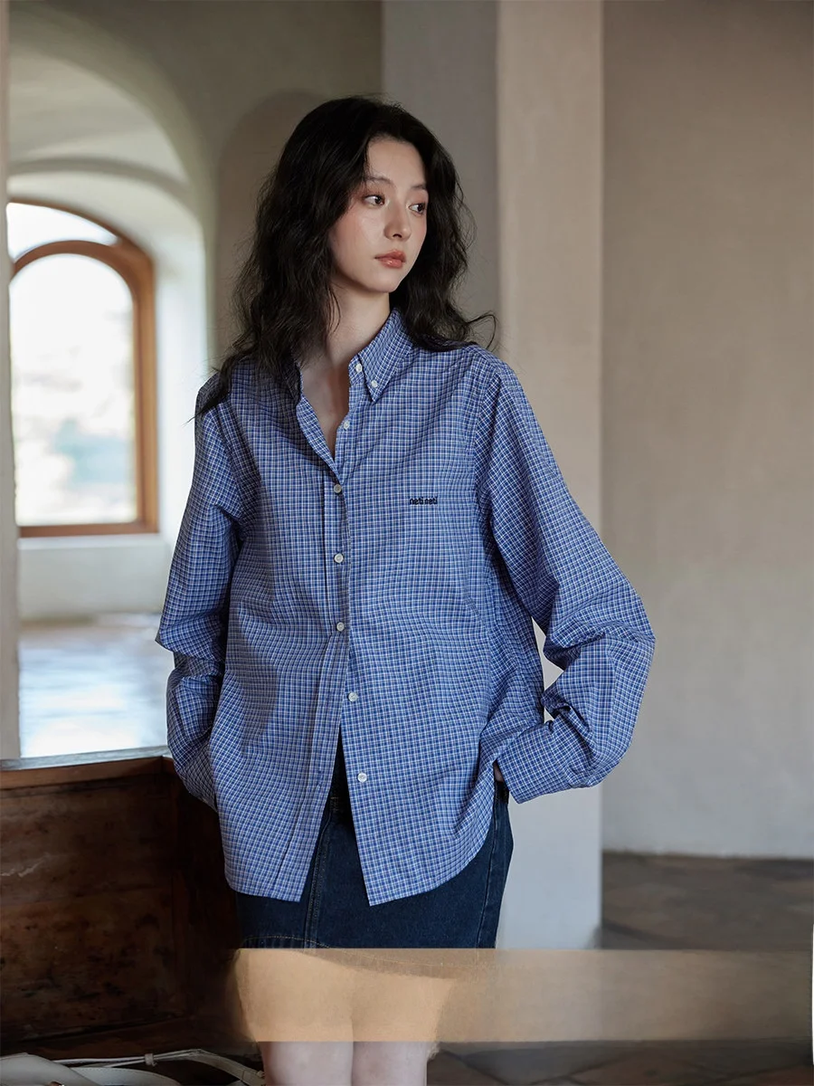 Женская свободная верхняя одежда Ele Blue Plaid Long Sleeve с воротником, весна-осень, повседневная, удобная, дышащая, из хлопка
Женская свободная верхняя одежда Ele Blue Plaid Long Sleeve с воротником, весна-осень, повседневная, удобная, дышащая, из хлопка