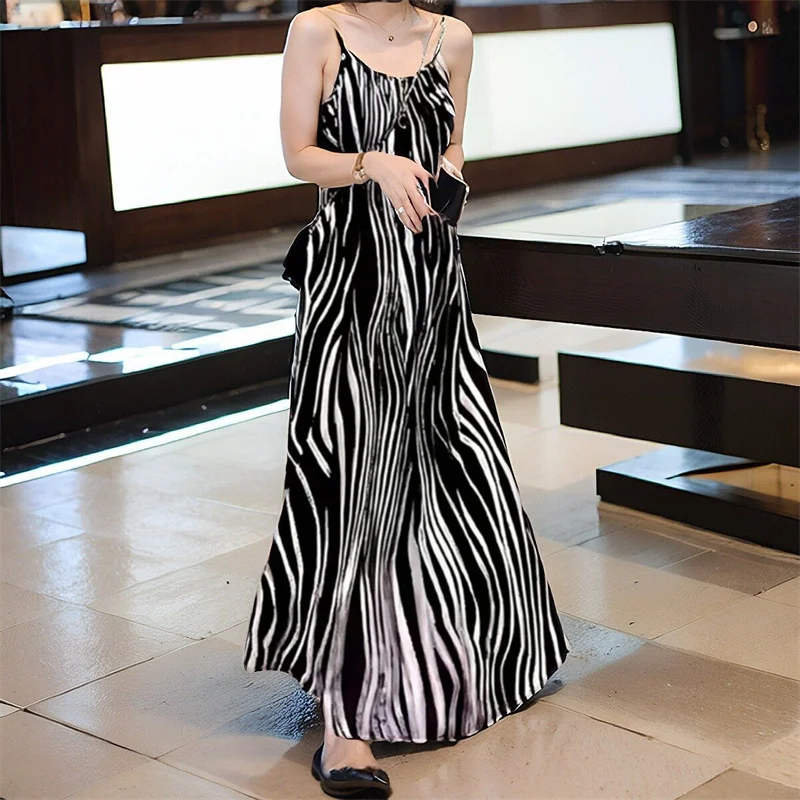 2026 Summer New Chinese Style Zebra Strap Skirt Long Striped Strap Skirt Seaside Vacation Beach Skirt Fashionable Atmosphere
2026 Summer New Chinese Style Zebra Strap Skirt Long Striped Strap Skirt Seaside Vacation Beach Skirt Fashionable Atmosphere