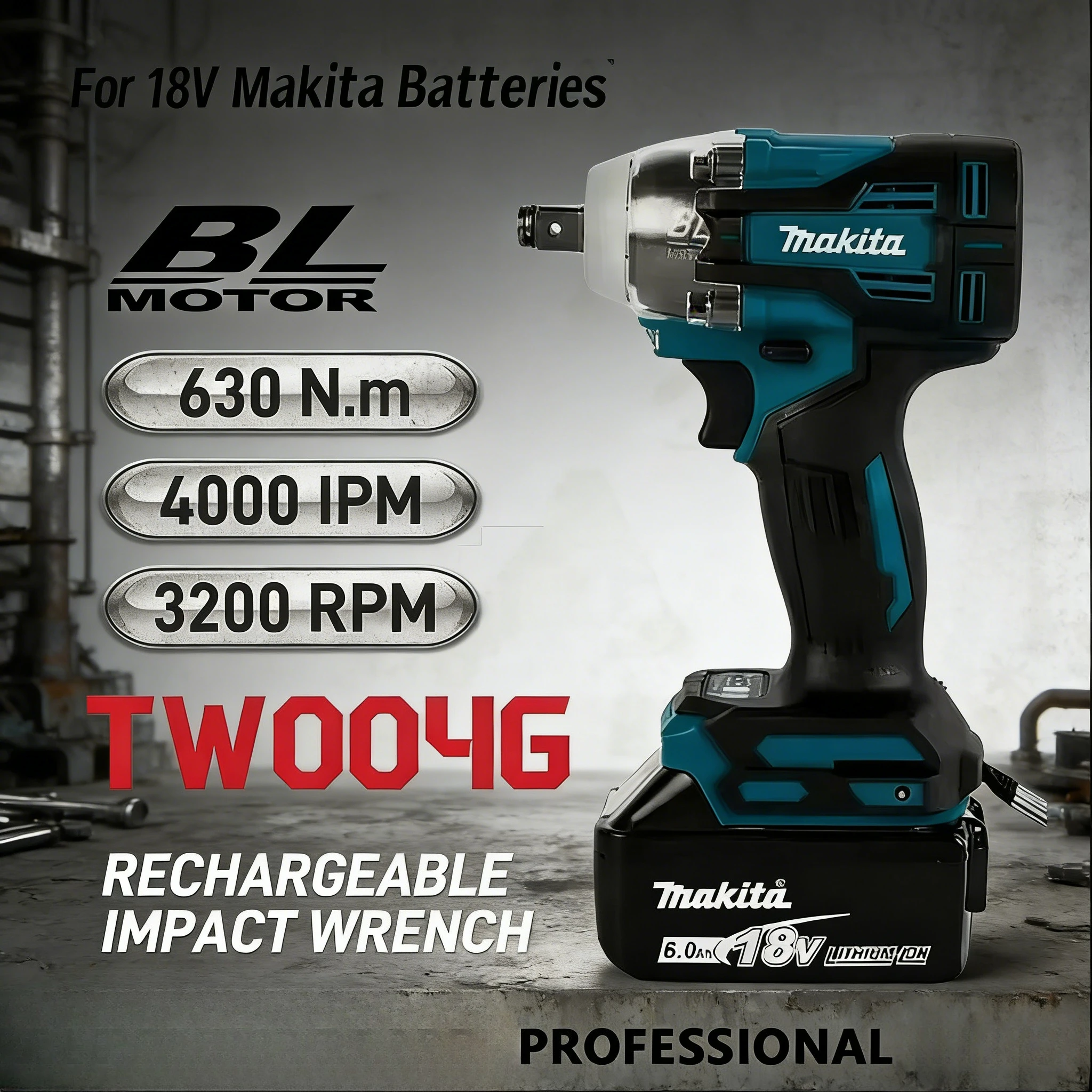 Makita Brushless 630N.m TW004G Screwdriver Machine Cordless Electric Screwdriver Rechargable Drill Driver Tool
Makita Brushless 630N.m TW004G Screwdriver Machine Cordless Electric Screwdriver Rechargable Drill Driver Tool
