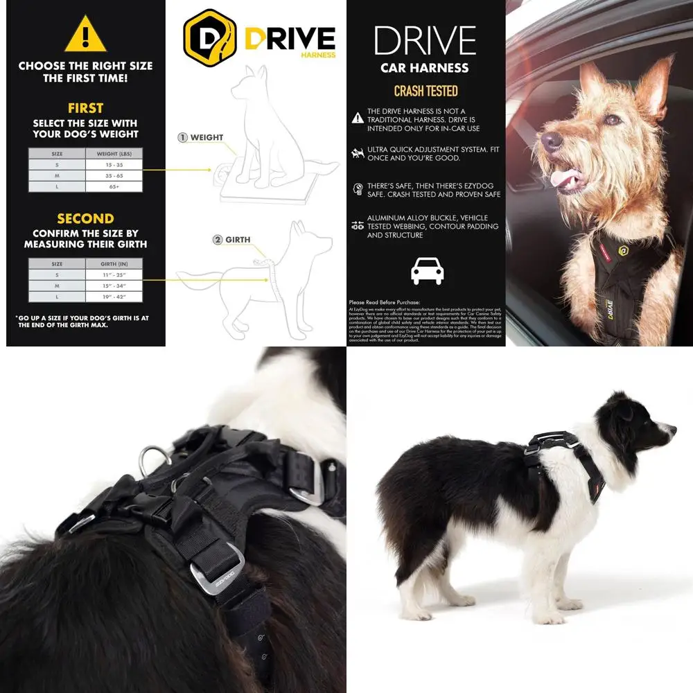 Drive Dog Car Harness – Crash Tested and Certified (US-FMVSS 213) Dog Seat Belt Harness for Safe Travel, Adjustable with Padded
Drive Dog Car Harness – Crash Tested and Certified (US-FMVSS 213) Dog Seat Belt Harness for Safe Travel, Adjustable with Padded