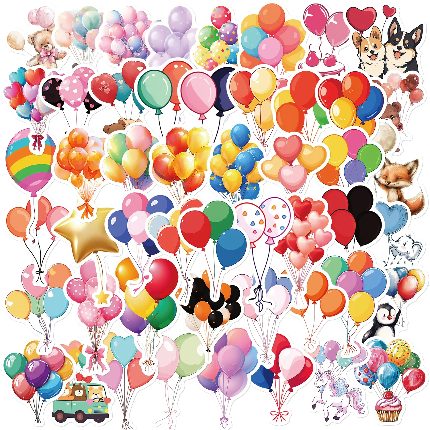50PCS Balloon Stickers Decals for Phone Laptop Notebook Suitcase Guitar DIY Cartoon Aesthetic Stickers
50PCS Balloon Stickers Decals for Phone Laptop Notebook Suitcase Guitar DIY Cartoon Aesthetic Stickers