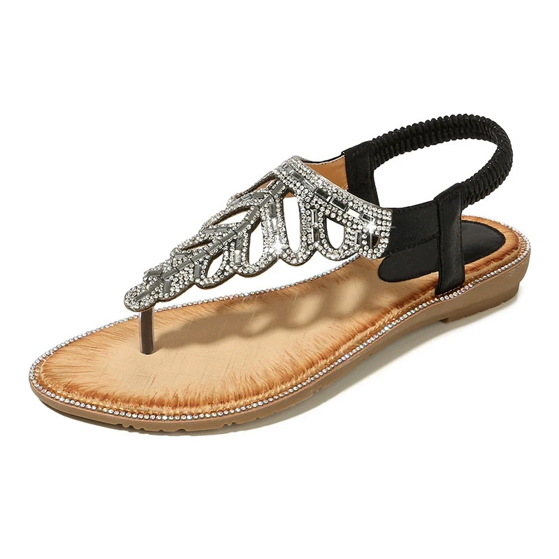 2023 New Bohemian Sandals for Women with Leaf and Rhinestone Design, Beach Thong Sandals, Wedge Heel, Flat Sole
2023 New Bohemian Sandals for Women with Leaf and Rhinestone Design, Beach Thong Sandals, Wedge Heel, Flat Sole