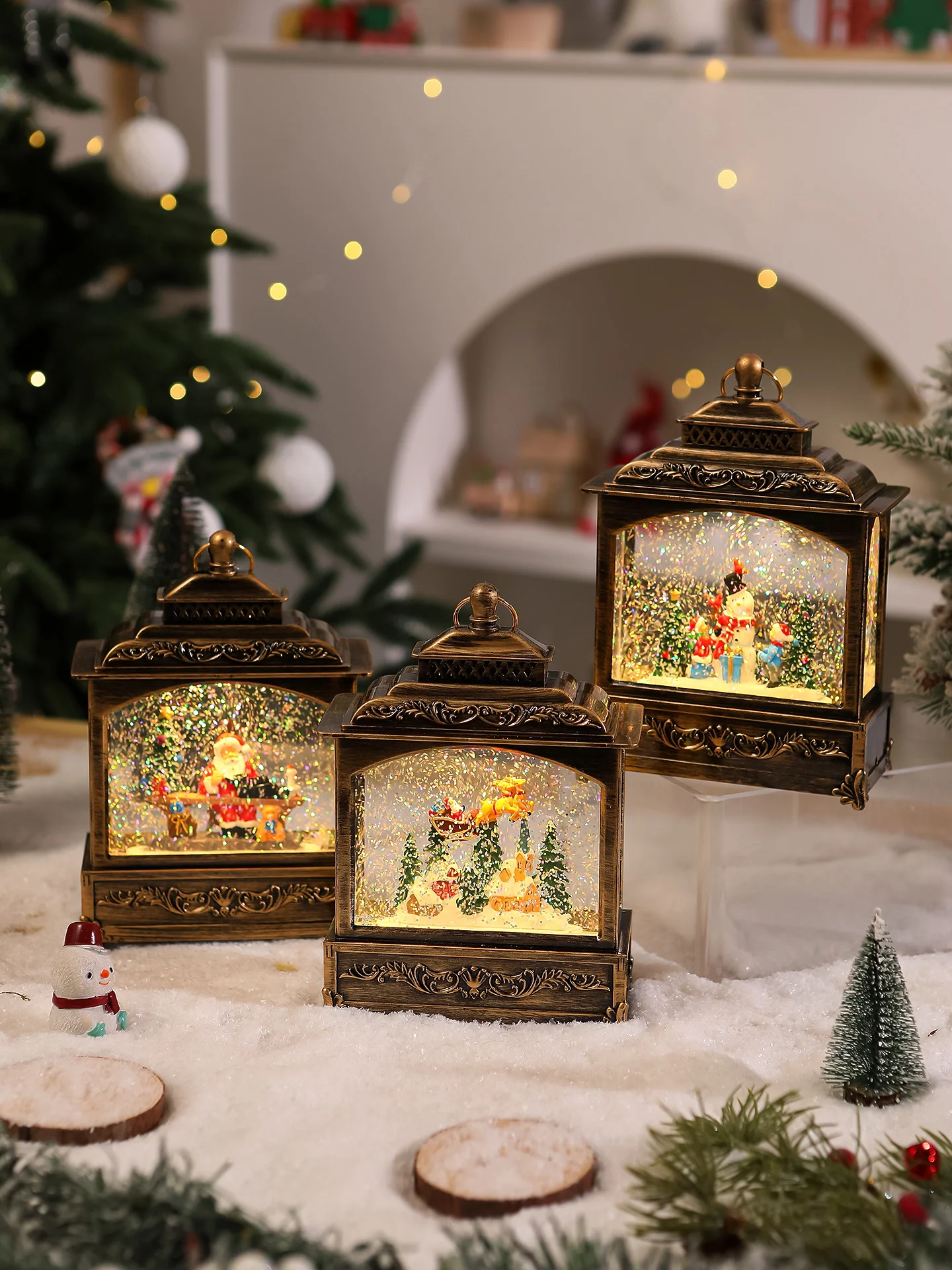 Christmas decorations luminous elk snowman Santa fluttering snow water table lamp
Christmas decorations luminous elk snowman Santa fluttering snow water table lamp