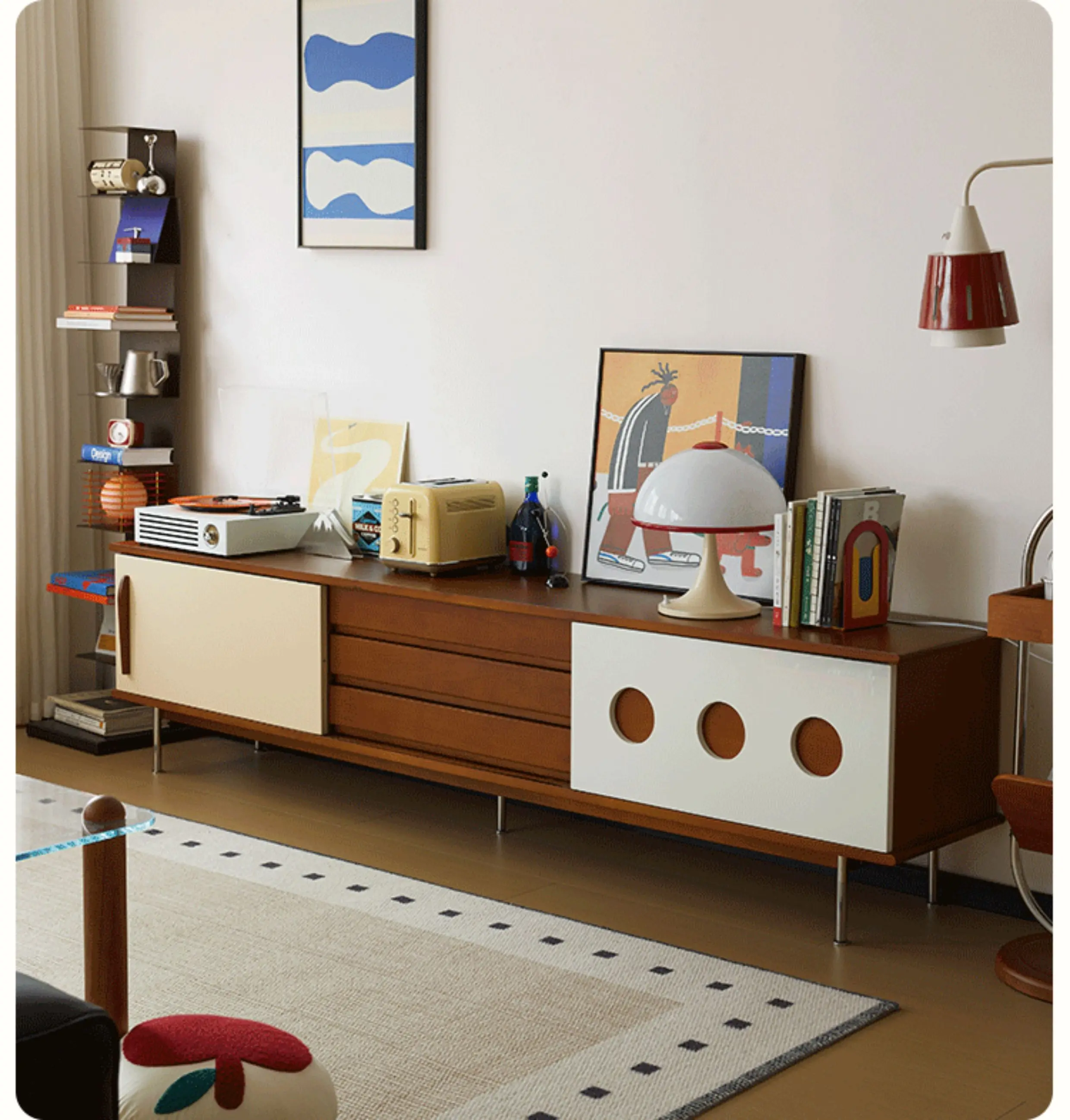 Solid wood TV cabinet Nordic retro living room storage modern small apartment simple TV cabinet
Solid wood TV cabinet Nordic retro living room storage modern small apartment simple TV cabinet