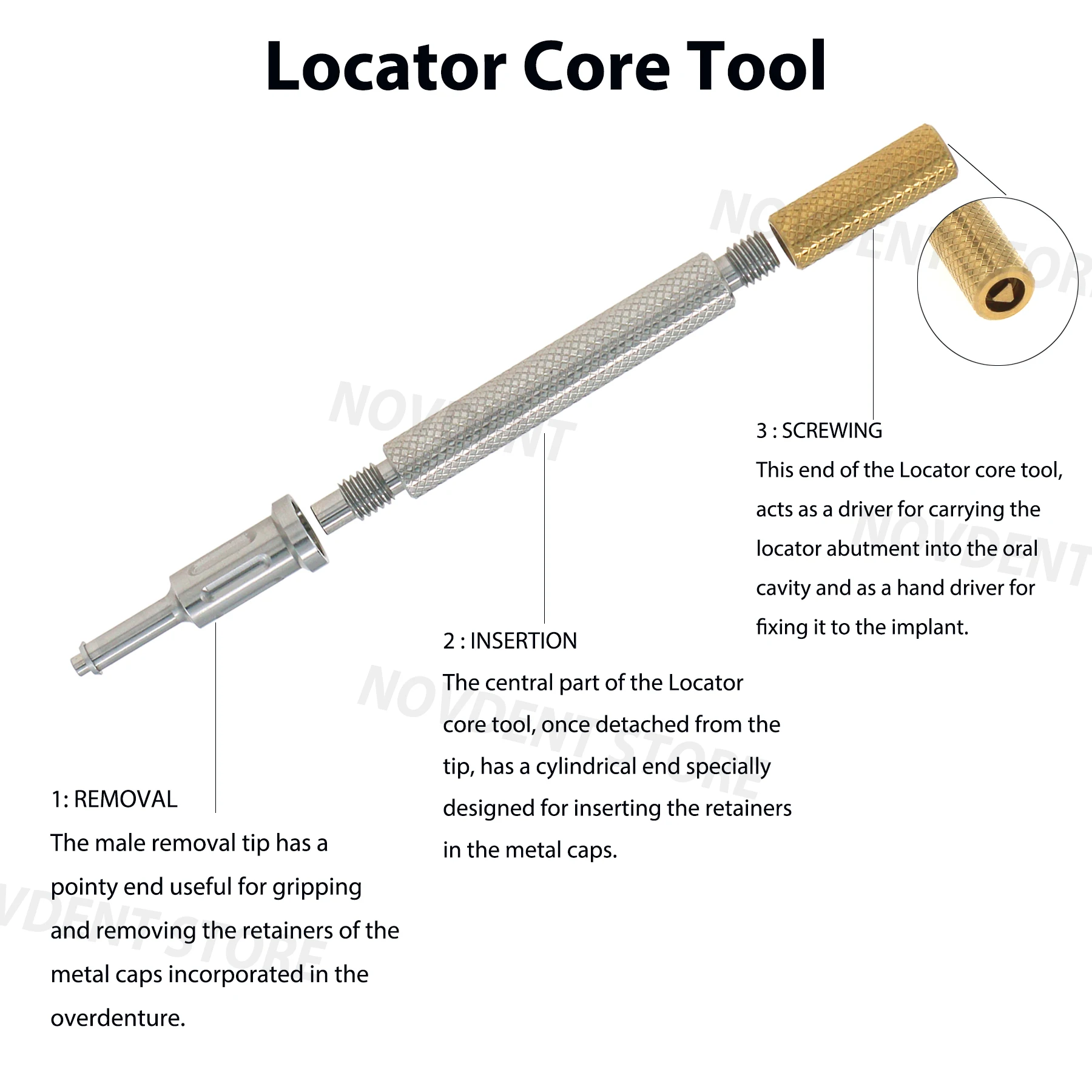 Dental Implant LOCATOR Core Tool For Locator Abutment Extraction/Insert fit 30 Ncm of torque wrenches
Dental Implant LOCATOR Core Tool For Locator Abutment Extraction/Insert fit 30 Ncm of torque wrenches