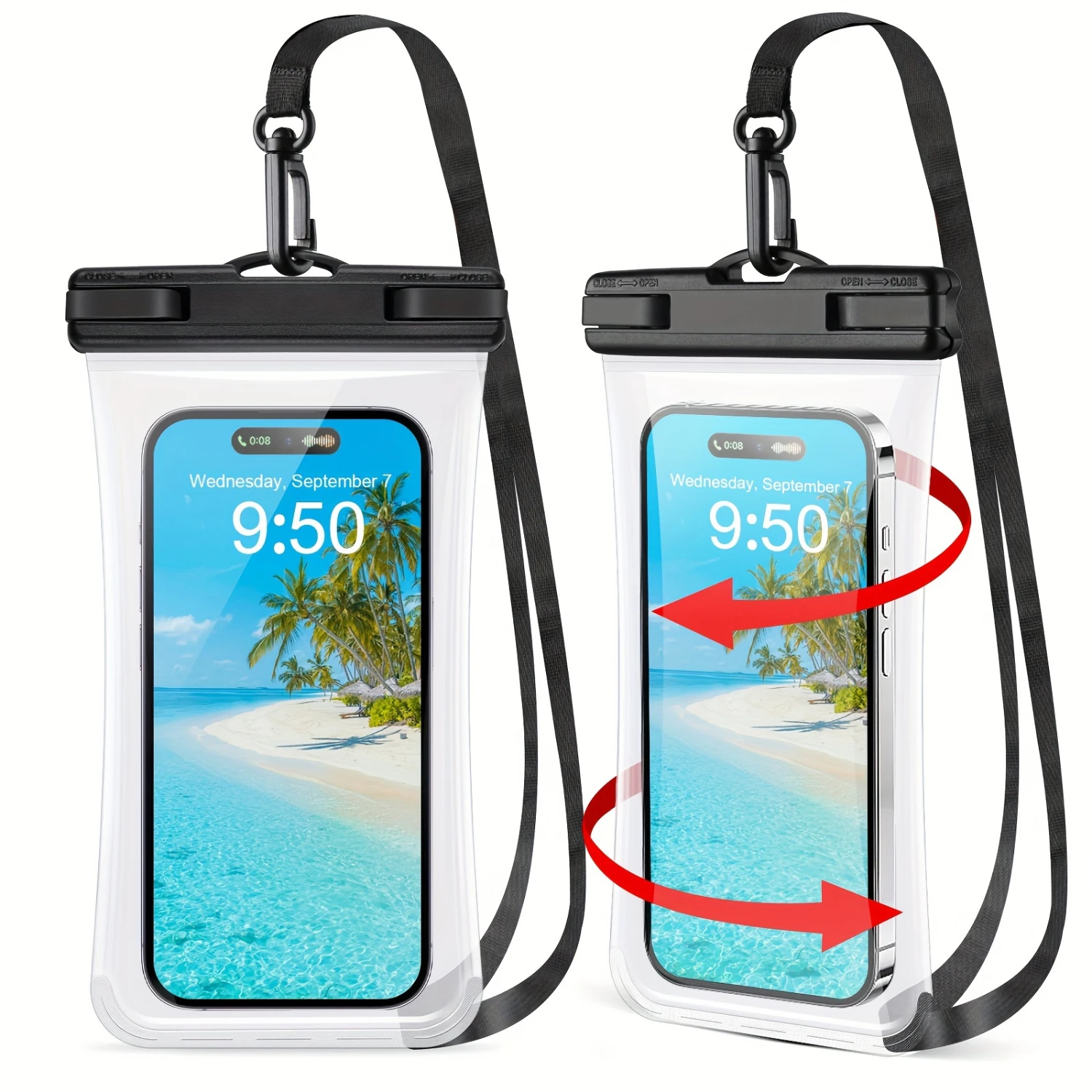 2pcs Universal Waterproof Case, Waterproof Phone Pouch For 15 14 13 Pro Max S24 S23 S22, Large Waterproof Phone Bag Up To 6.9" 
2pcs Universal Waterproof Case, Waterproof Phone Pouch For 15 14 13 Pro Max S24 S23 S22, Large Waterproof Phone Bag Up To 6.9"