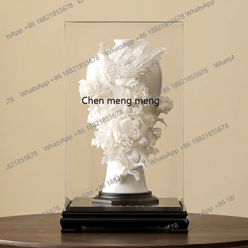 Dehua white porcelain high-end vase, peony porcelain flower art ornament living room decoration
Dehua white porcelain high-end vase, peony porcelain flower art ornament living room decoration