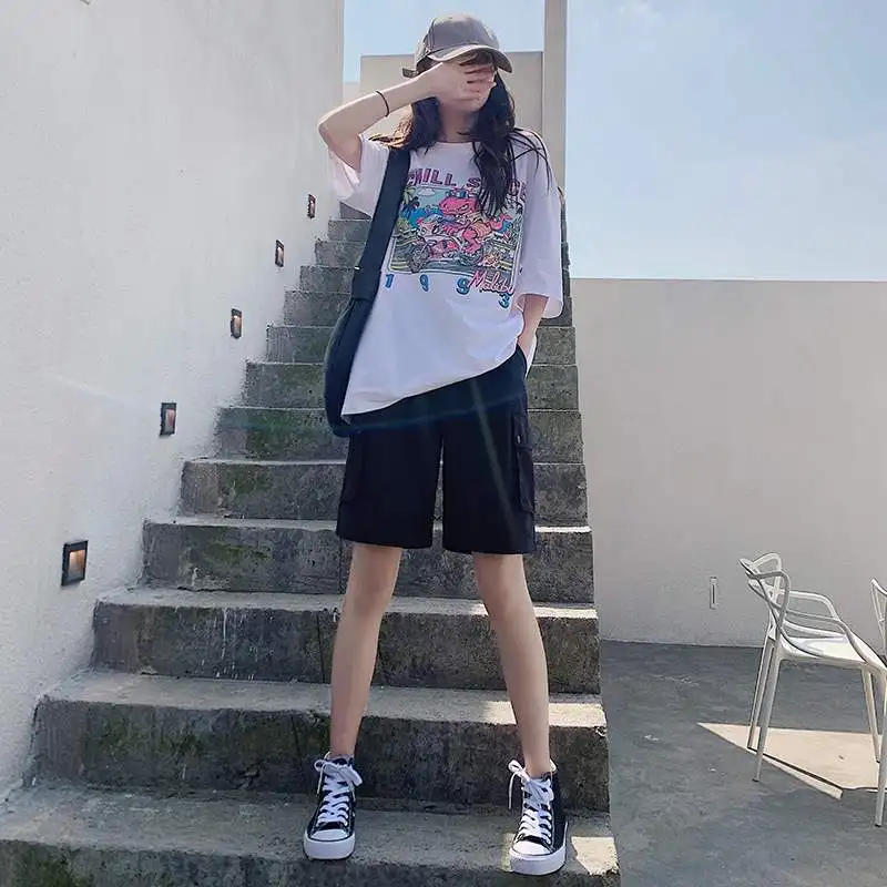 Loose Women's Cargo Shorts Straight Leg Casual High Waist Five-Point Pants Trendy INS plus Size Summer Workwear Cotton
Loose Women's Cargo Shorts Straight Leg Casual High Waist Five-Point Pants Trendy INS plus Size Summer Workwear Cotton