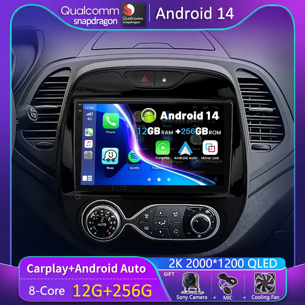 Android 14 Carplay Car Radio For Renault Kaptur Captur 2016 - 2019 Navigation GPS Multimedia Player WiFi+4G Stereo video Auto BT
Android 14 Carplay Car Radio For Renault Kaptur Captur 2016 - 2019 Navigation GPS Multimedia Player WiFi+4G Stereo video Auto BT
