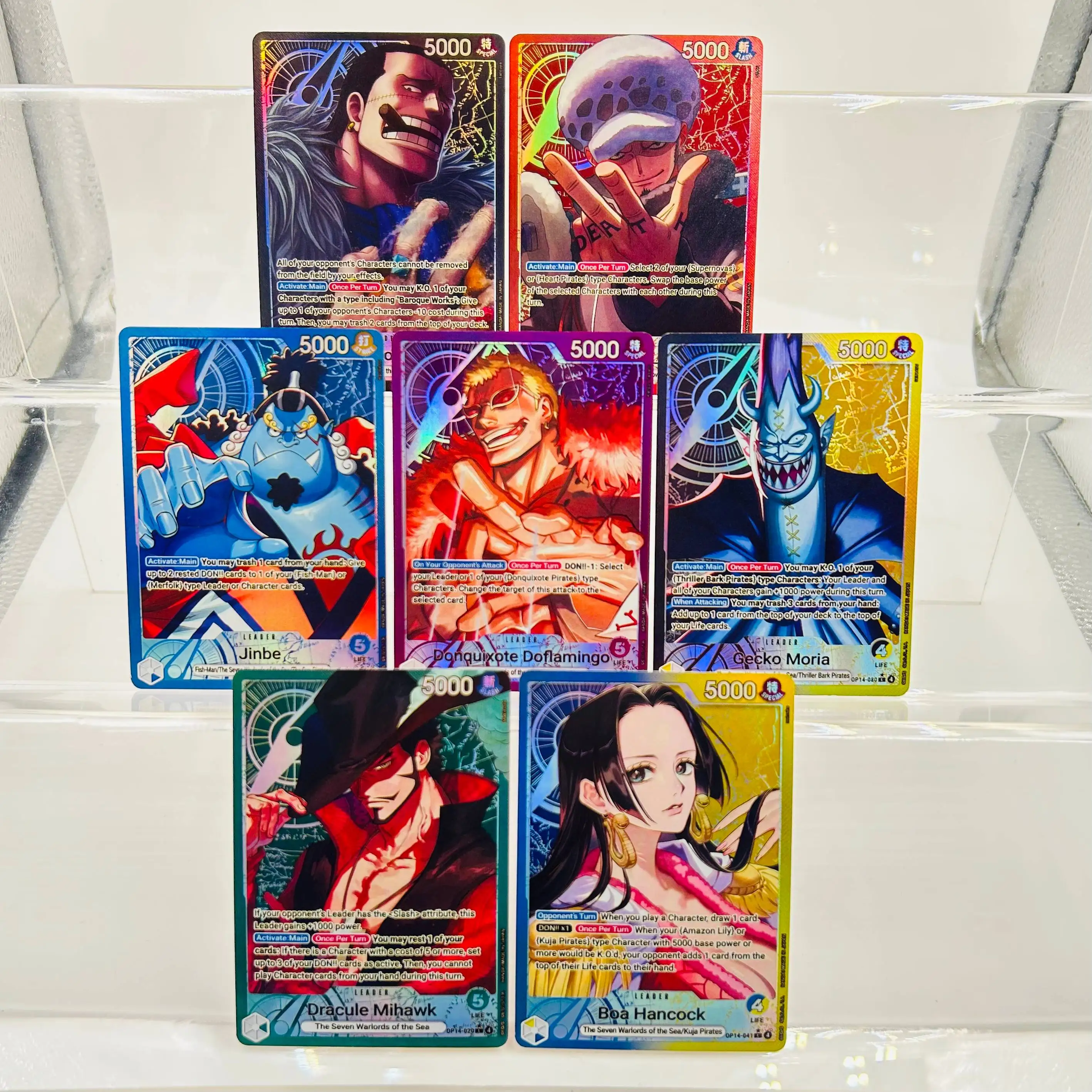 One Piece 7pcs Set Luffy Law Jinbe Doflamingo Moria Mihawk Hancock DIY Gold Foil & Foil Texture Premium Anime Collection Card
One Piece 7pcs Set Luffy Law Jinbe Doflamingo Moria Mihawk Hancock DIY Gold Foil & Foil Texture Premium Anime Collection Card
