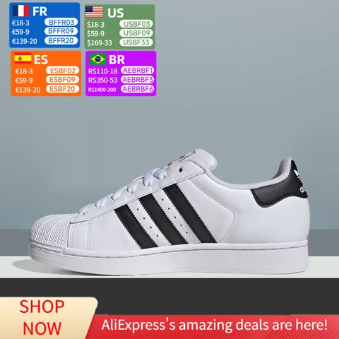 ADIDAS Originals Superstar 2 Comfortable and minimalist thin sole Comfortable and versatile Unisex style Low-top sneakers IH8659