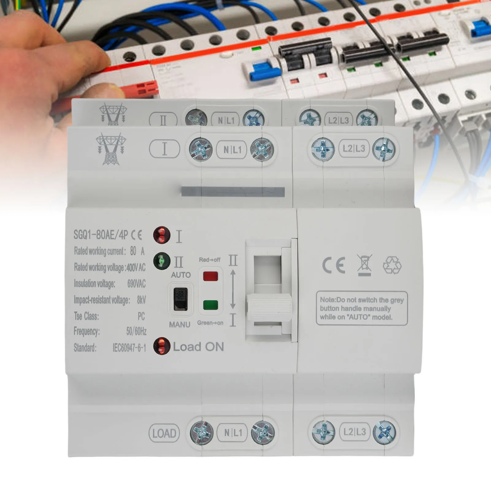 Электрический переключатель на 4 полюса с серебряными контактами, двойной, безопасный и изолированный, 400В 80А для систем переменного тока 50/60Гц
Электрический переключатель на 4 полюса с серебряными контактами, двойной, безопасный и изолированный, 400В 80А для систем переменного тока 50/60Гц