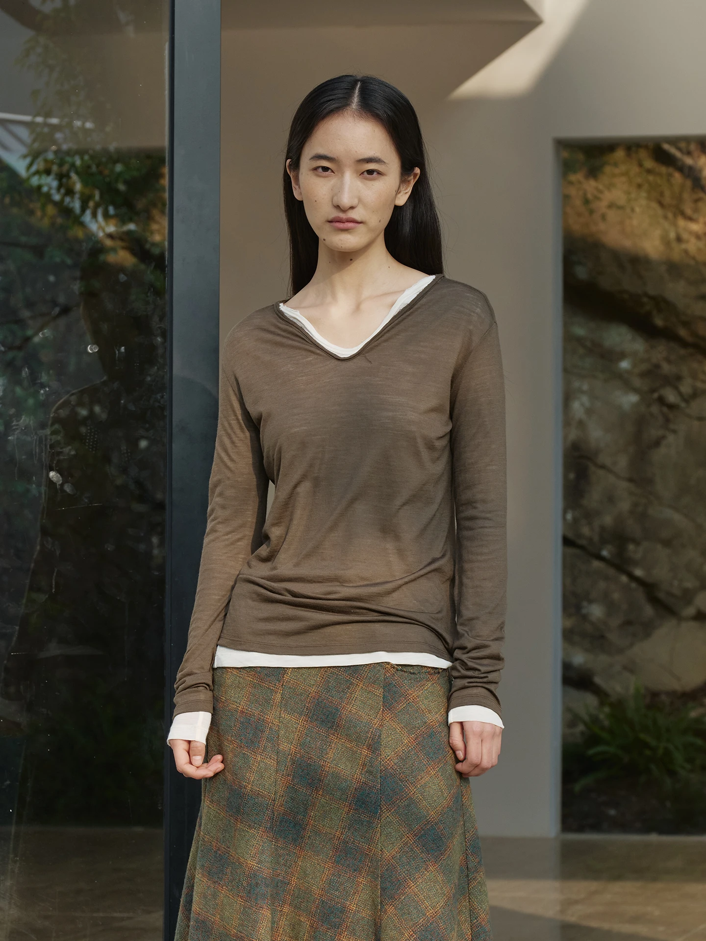 Urelax Breathable Light Wool Knitted T-irt with Folded Simple Sle Long Sve V-Ne Regular Fit Daily Wear Women's Top
Urelax Breathable Light Wool Knitted T-irt with Folded Simple Sle Long Sve V-Ne Regular Fit Daily Wear Women's Top