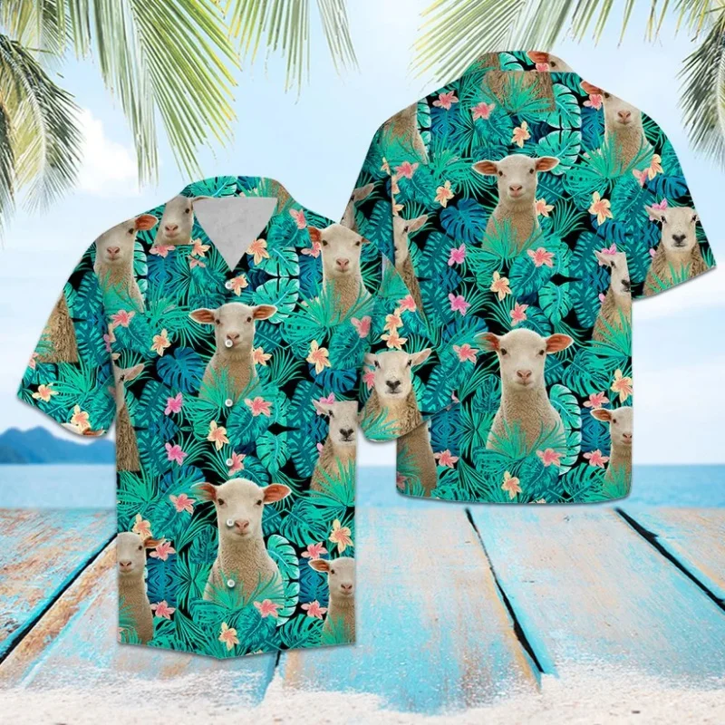 Fashion Sheep Pattern Hawaiian Shirts For Men Summer Casual Short Sleeve 3D Printed Lapel Shirt Loose Breathable Vacation Blouse
Fashion Sheep Pattern Hawaiian Shirts For Men Summer Casual Short Sleeve 3D Printed Lapel Shirt Loose Breathable Vacation Blouse