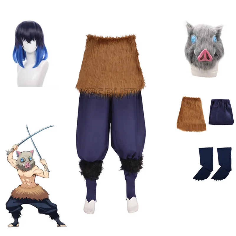 bilibili Demon Slayer Hashibira Inosuke Cosplay Costume Halloween Anime Carnival Fancy Pants Outfit Clothes Pig Silicone Mask
bilibili Demon Slayer Hashibira Inosuke Cosplay Costume Halloween Anime Carnival Fancy Pants Outfit Clothes Pig Silicone Mask