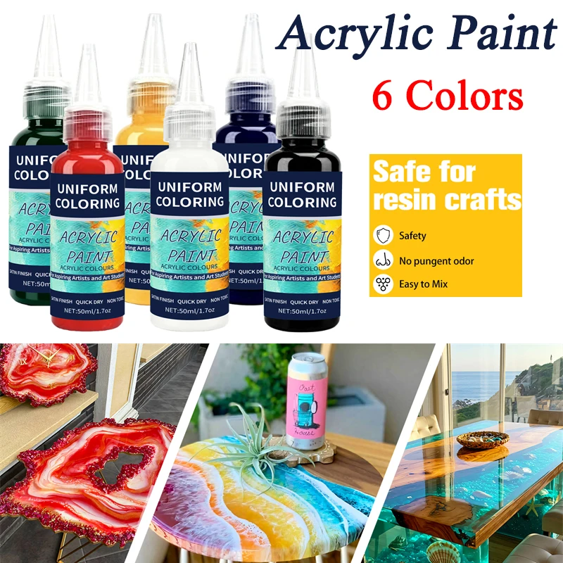 6 Colors Acrylic Paint 50ml/Bottle Satin Finsh Quick Dry Non Toxic Epoxy Resin Pigment Paste For Graffiti Resina Art Painting
6 Colors Acrylic Paint 50ml/Bottle Satin Finsh Quick Dry Non Toxic Epoxy Resin Pigment Paste For Graffiti Resina Art Painting