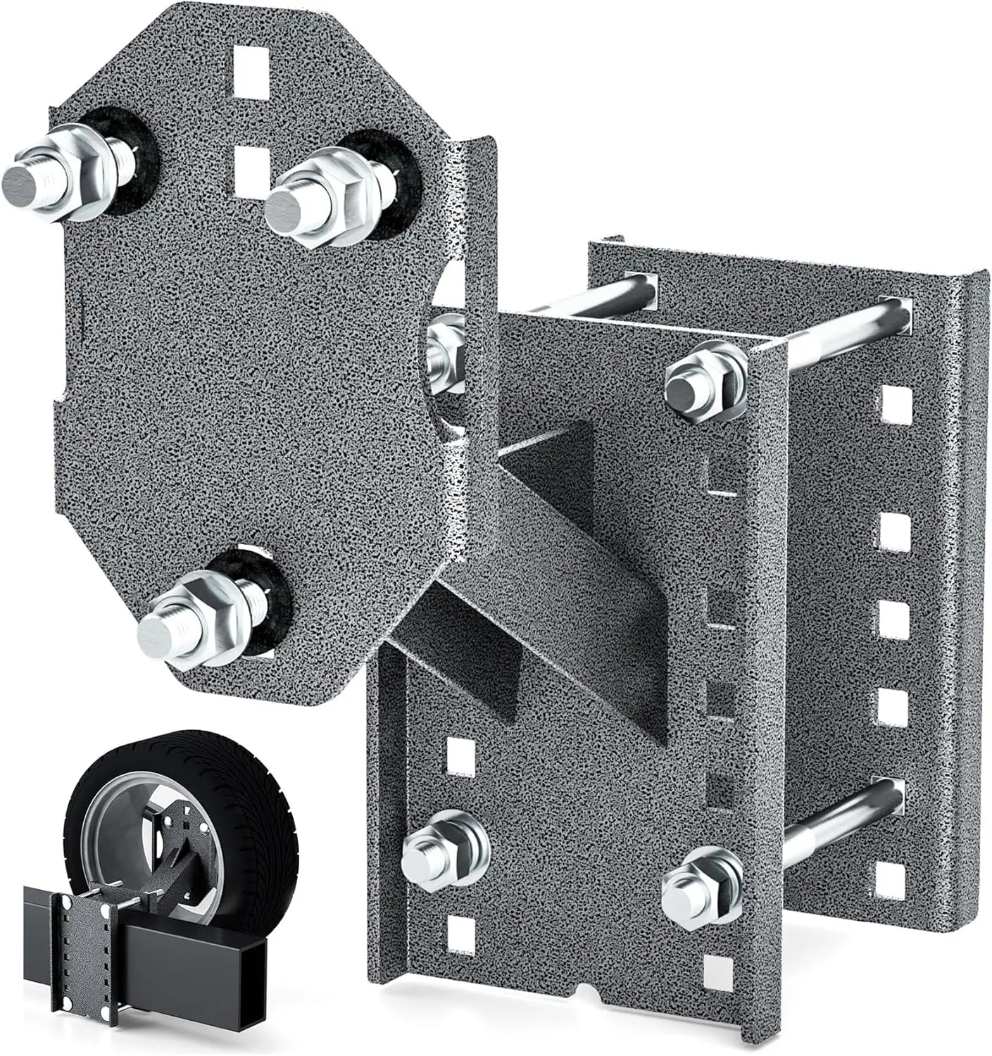 Сверхмощный стальной кронштейн для держателя запасного колеса 5 мм для прицепов для лодок и автофургонов подходит для большинства 4-6 колес с проушинами
Сверхмощный стальной кронштейн для держателя запасного колеса 5 мм для прицепов для лодок и автофургонов подходит для большинства 4-6 колес с проушинами