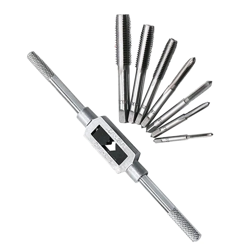 BHBD-8Pcs Hss Hand Screw Tap Die Wrench Schroefdraad Plug Tap M3 M4 M5 M6 M8 M10 M12 Met Verstelbare Tap Wrench 1/16-1/2"
BHBD-8Pcs Hss Hand Screw Tap Die Wrench Schroefdraad Plug Tap M3 M4 M5 M6 M8 M10 M12 Met Verstelbare Tap Wrench 1/16-1/2"