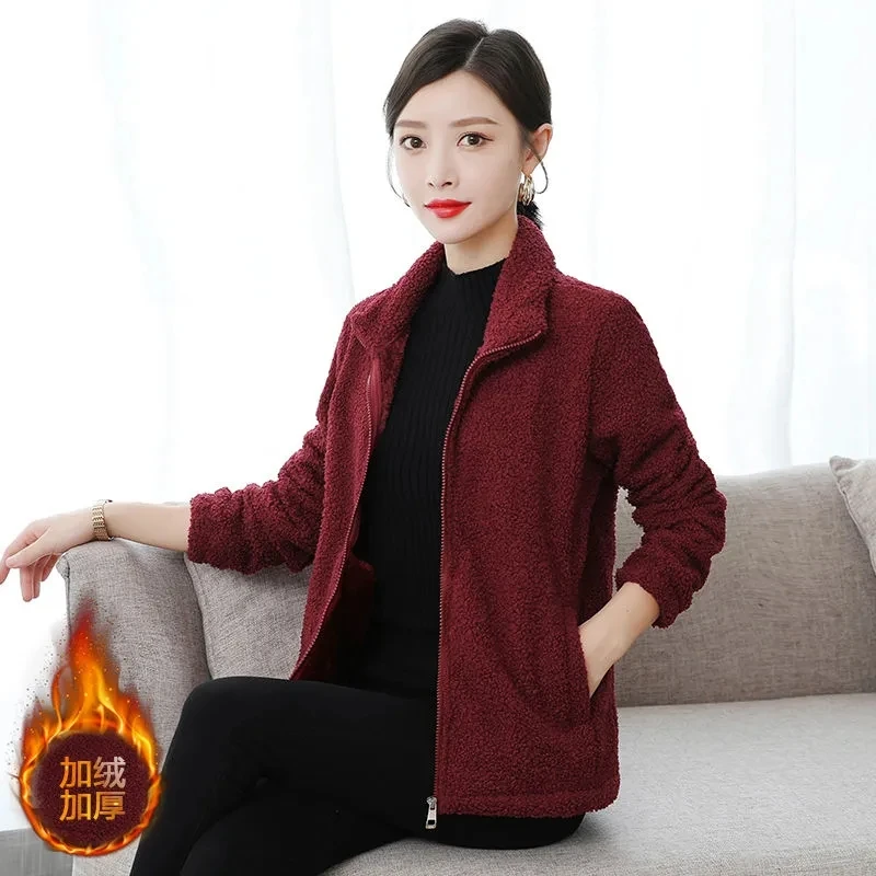 Faux Lamb Velvet Jacket Women Autumn Winter New Solid Warm Cardigan Stand Collar Short Long Sleeve Tops Zipper Pocket Coat
Faux Lamb Velvet Jacket Women Autumn Winter New Solid Warm Cardigan Stand Collar Short Long Sleeve Tops Zipper Pocket Coat