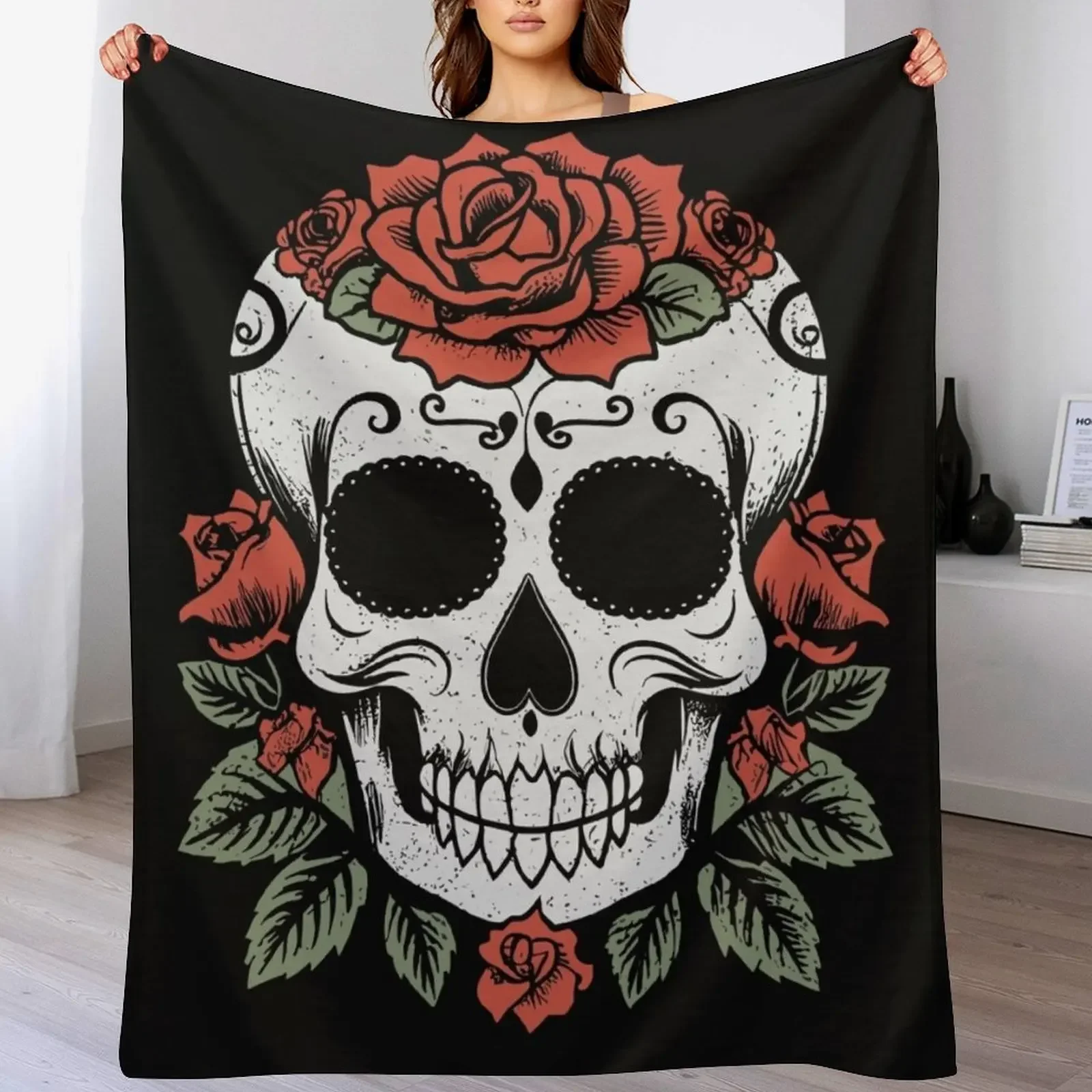 Sugar Skull with Roses Throw Blanket Decorative Beds decorative Giant Sofa Flannel Fabric Blankets
Sugar Skull with Roses Throw Blanket Decorative Beds decorative Giant Sofa Flannel Fabric Blankets