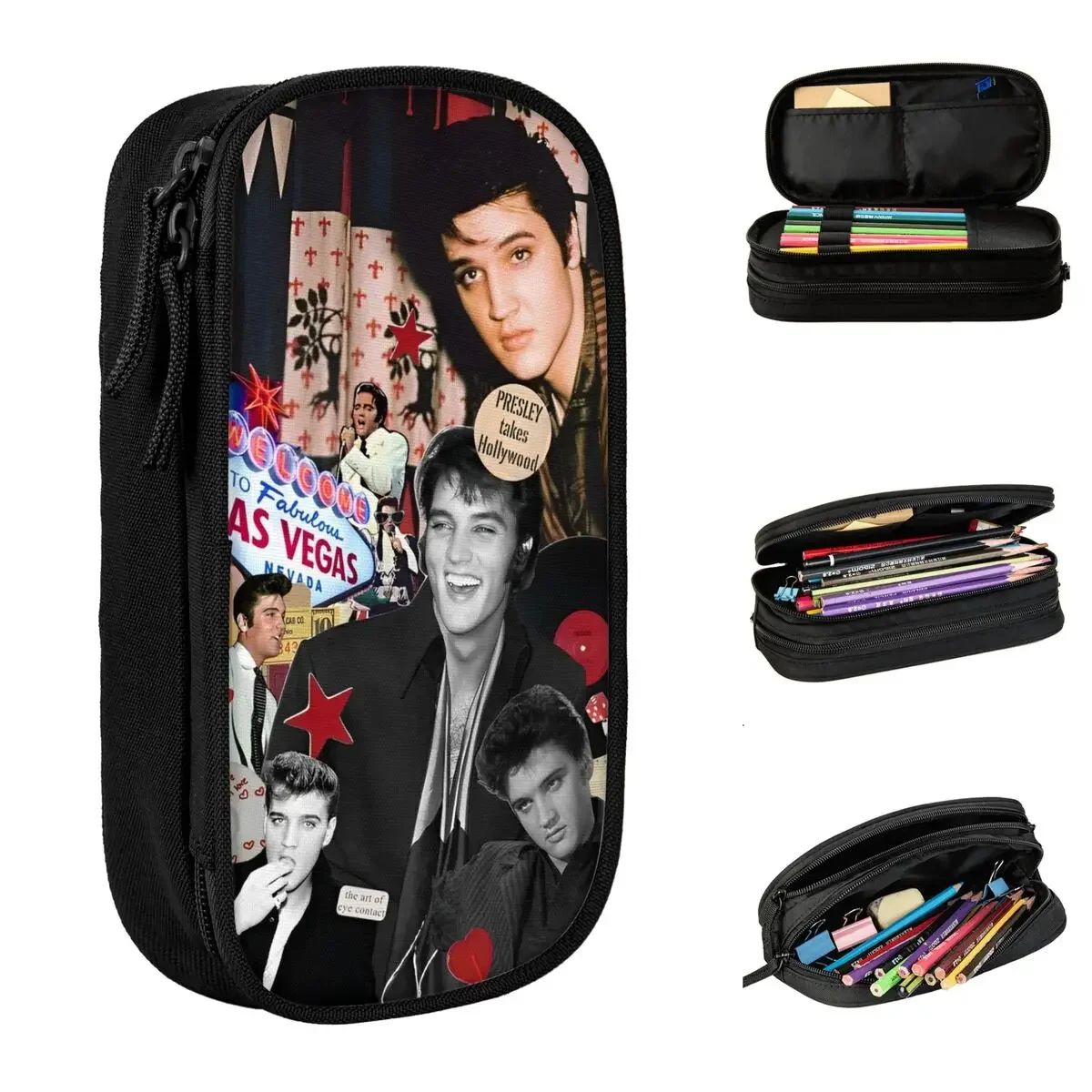 E-Elvis P-Presleys Music Pencil Case Rock Roll Pencil Pouch Pen Box for Student Large Storage Bags Office Gifts Stationery
E-Elvis P-Presleys Music Pencil Case Rock Roll Pencil Pouch Pen Box for Student Large Storage Bags Office Gifts Stationery