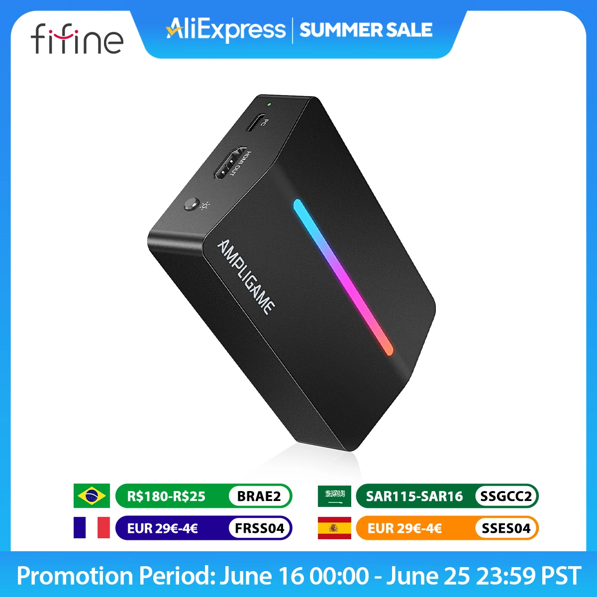 Fifine Video Capture Card 4K HDMI for Live Streaming and Gaming,Compatible with PS4/PS5/Windows/Mac OS/Switch/Xbox - V3
Fifine Video Capture Card 4K HDMI for Live Streaming and Gaming,Compatible with PS4/PS5/Windows/Mac OS/Switch/Xbox - V3