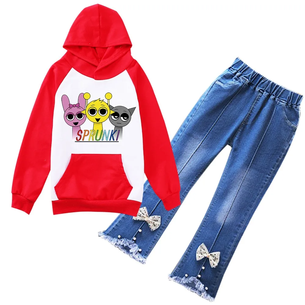 Sprunki Clothes Set Kids Cartoon Sprunky Hoodie Boy Spring Fall Outfits Girls Hooded Sweatshirt Jeans 2pcs Suit Children's Sets
Sprunki Clothes Set Kids Cartoon Sprunky Hoodie Boy Spring Fall Outfits Girls Hooded Sweatshirt Jeans 2pcs Suit Children's Sets