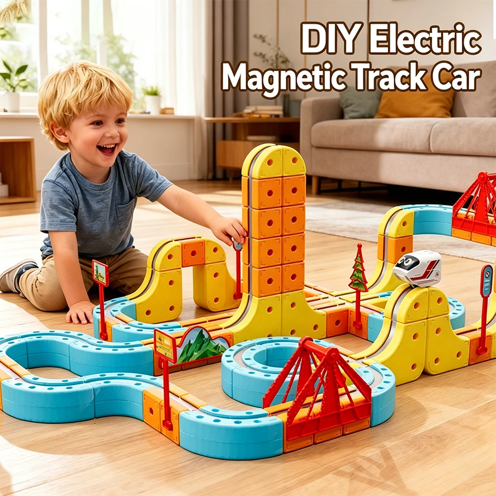 Magnetic Rail Electric Train Toy Gravity-Defying Montessori Railcar Set with Signs Rechargeable Train Stem Learning Gifts
Magnetic Rail Electric Train Toy Gravity-Defying Montessori Railcar Set with Signs Rechargeable Train Stem Learning Gifts