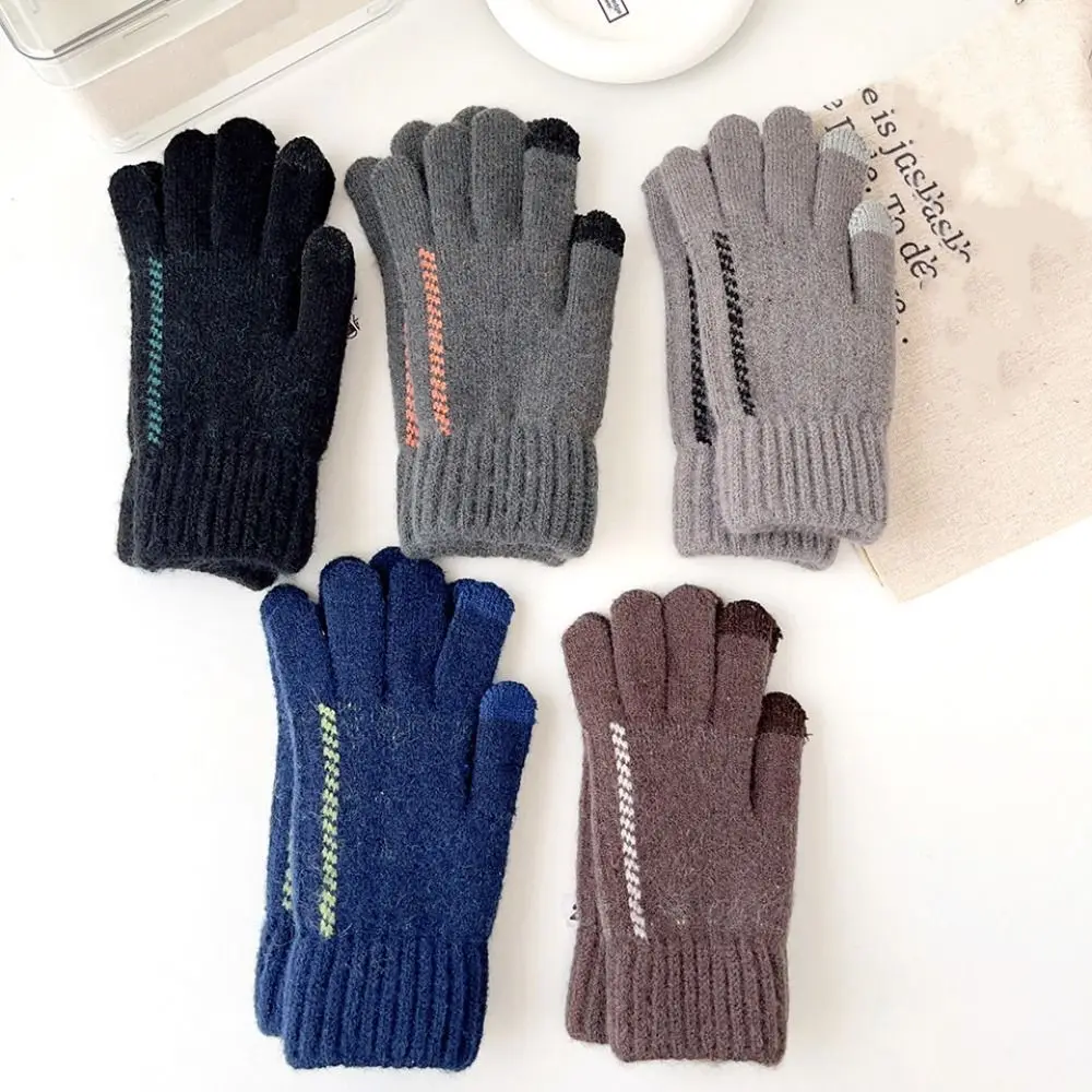 Soft Touchscreen Men Knitted Gloves Thickened Solid Color Knitted Woolen Gloves Nonslip Warm Full Finger Gloves Women
Soft Touchscreen Men Knitted Gloves Thickened Solid Color Knitted Woolen Gloves Nonslip Warm Full Finger Gloves Women