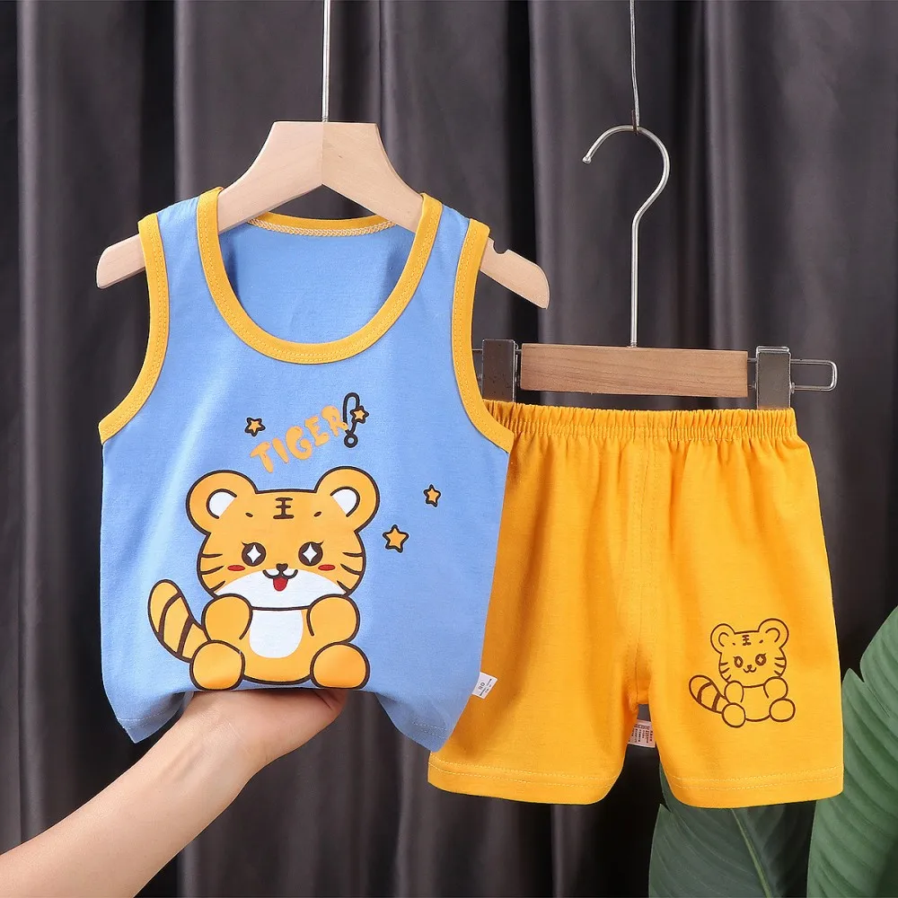 Toddler Boys Girls Cotton Vest Shorts Set Cute Animal Print Sleeveless Summer Clothes 2Pcs Loungewear Sleepwear for Kids 6M-6Y
Toddler Boys Girls Cotton Vest Shorts Set Cute Animal Print Sleeveless Summer Clothes 2Pcs Loungewear Sleepwear for Kids 6M-6Y